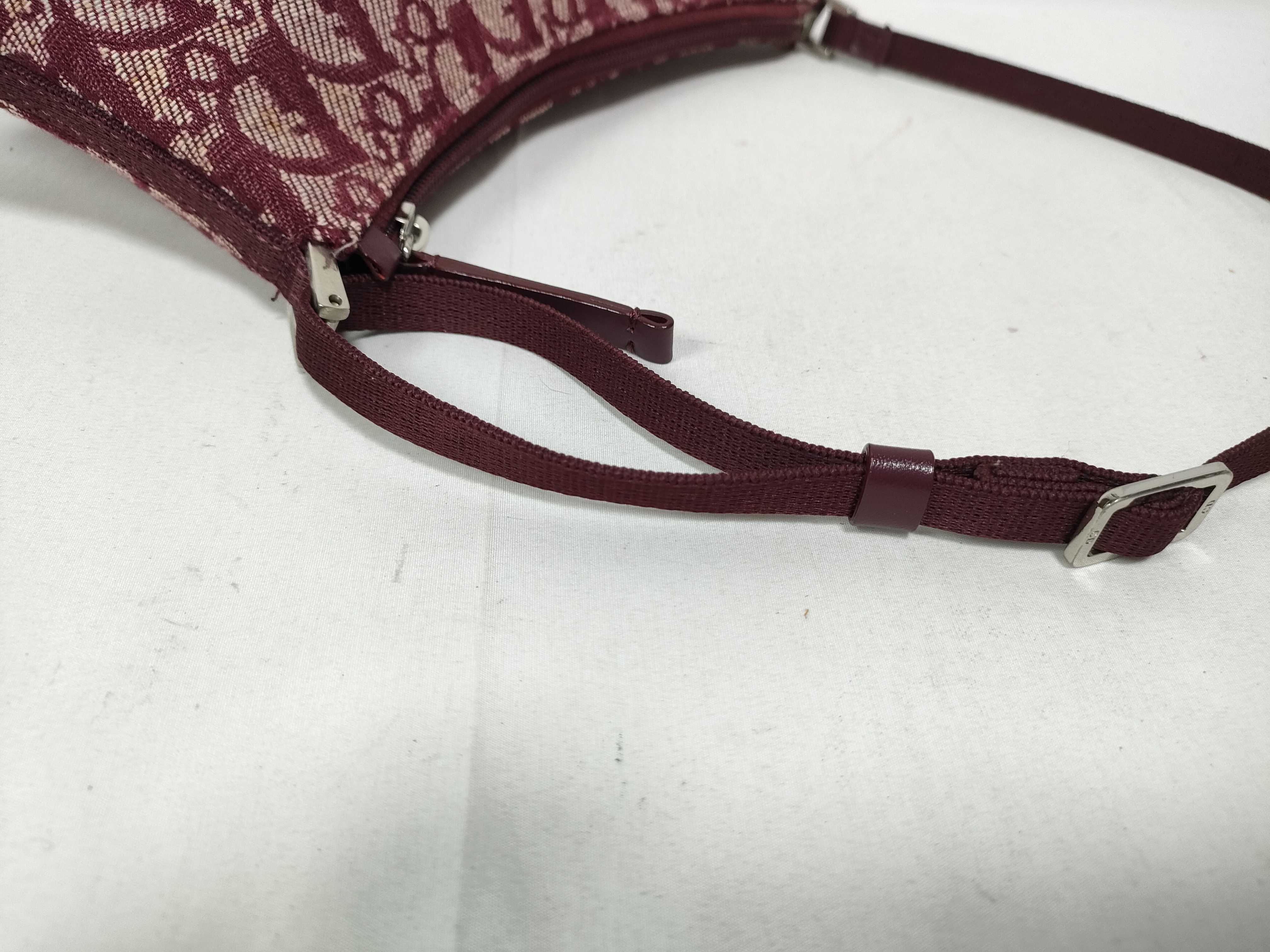 Trotter Christian Dior Trotter Canvas Shoulder Bag Red Shoulder Bag — view 7