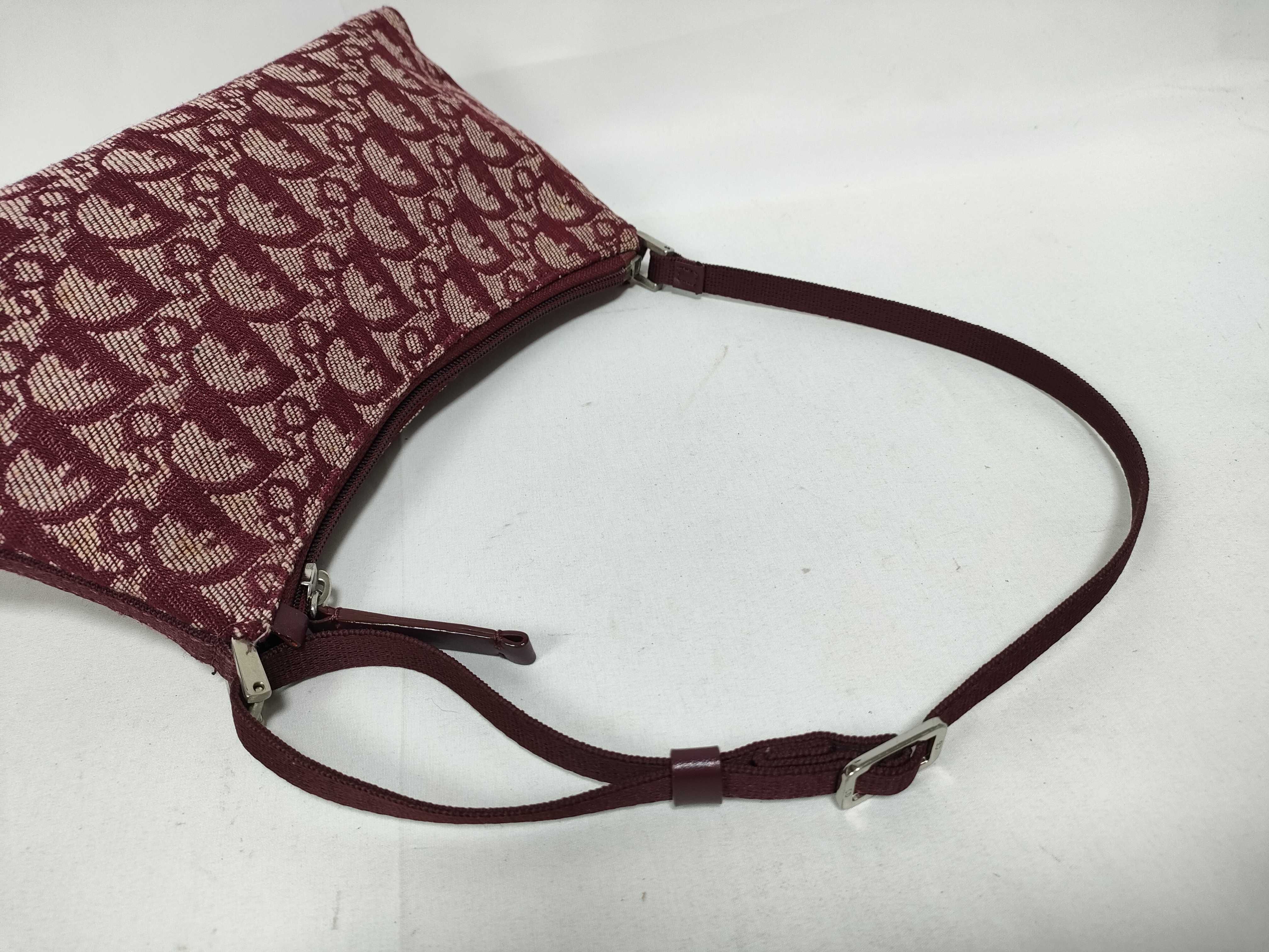 Trotter Christian Dior Trotter Canvas Shoulder Bag Red Shoulder Bag — view 8