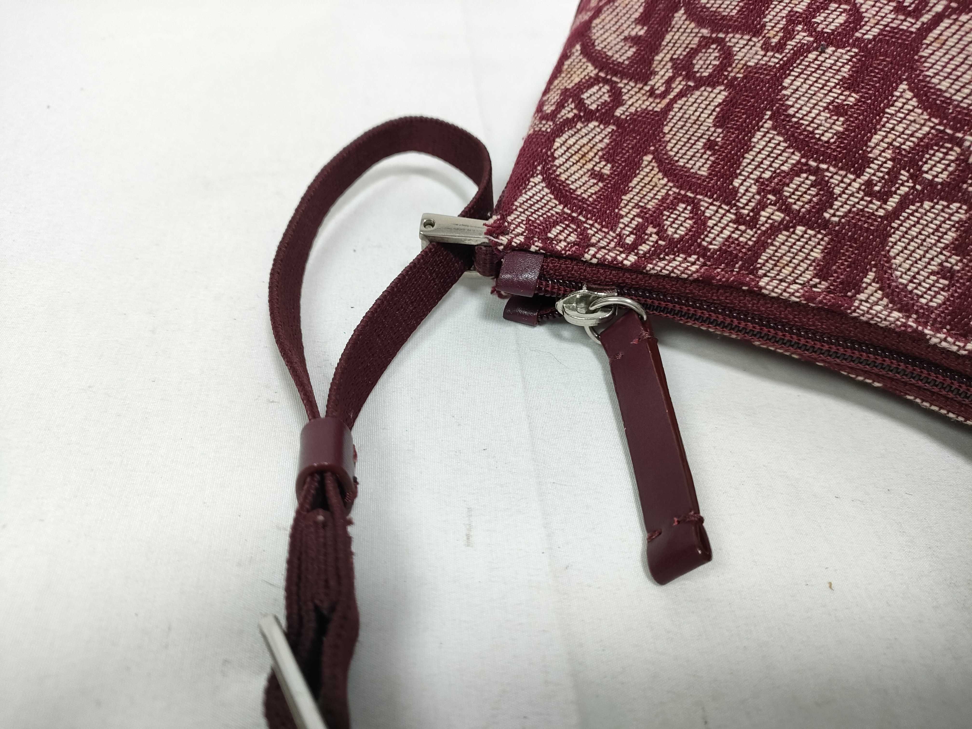 Trotter Christian Dior Trotter Canvas Shoulder Bag Red Shoulder Bag — view 9