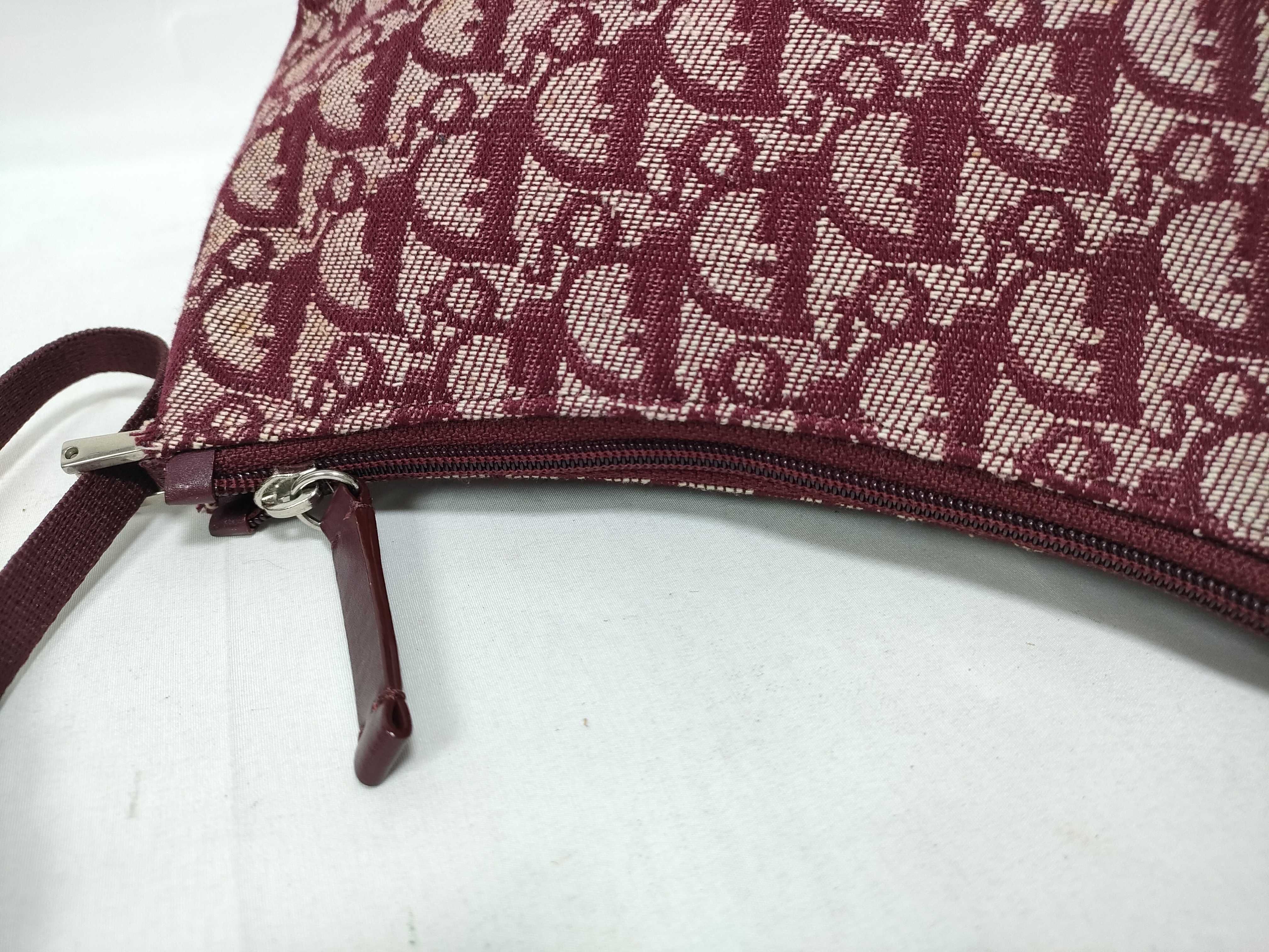 Trotter Christian Dior Trotter Canvas Shoulder Bag Red Shoulder Bag — view 10