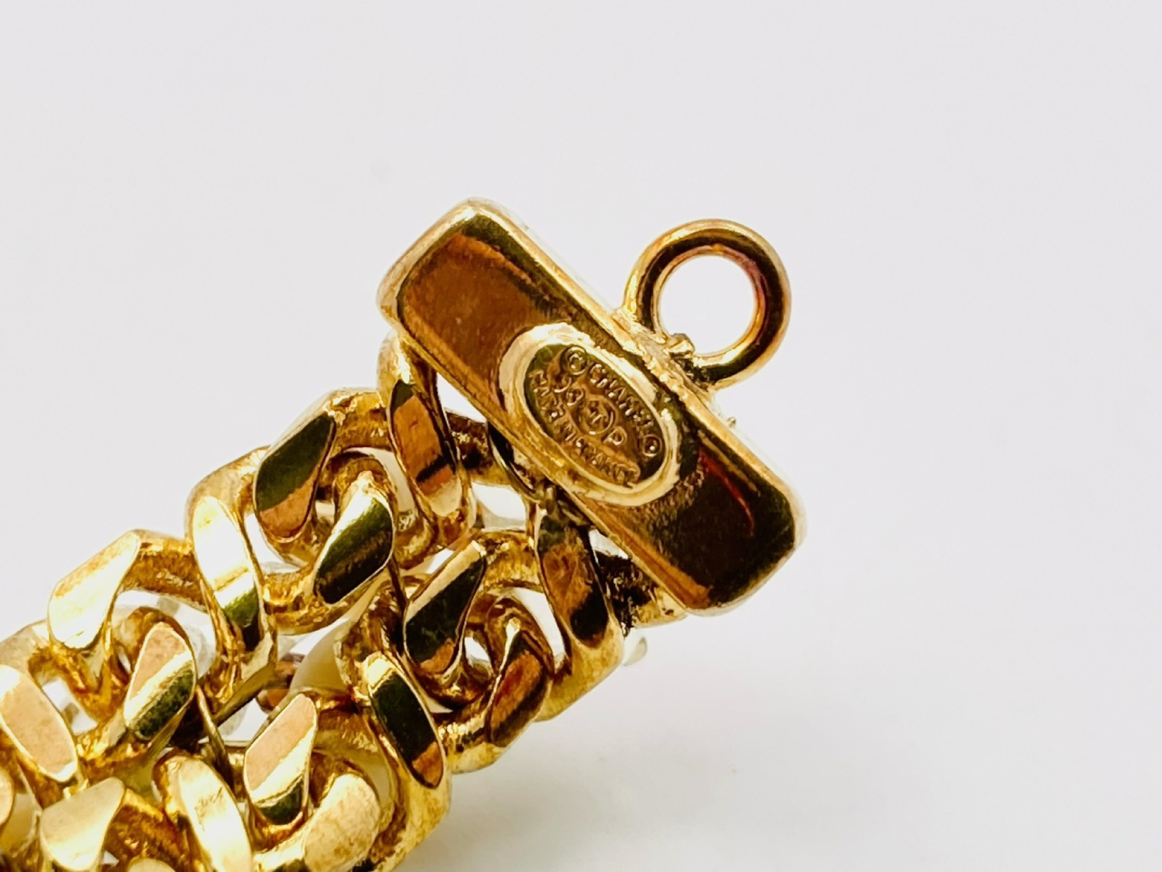Coco Mark Beaded Curb Chain Bracelet 98P Gold Bracelet/Bangle — view 3