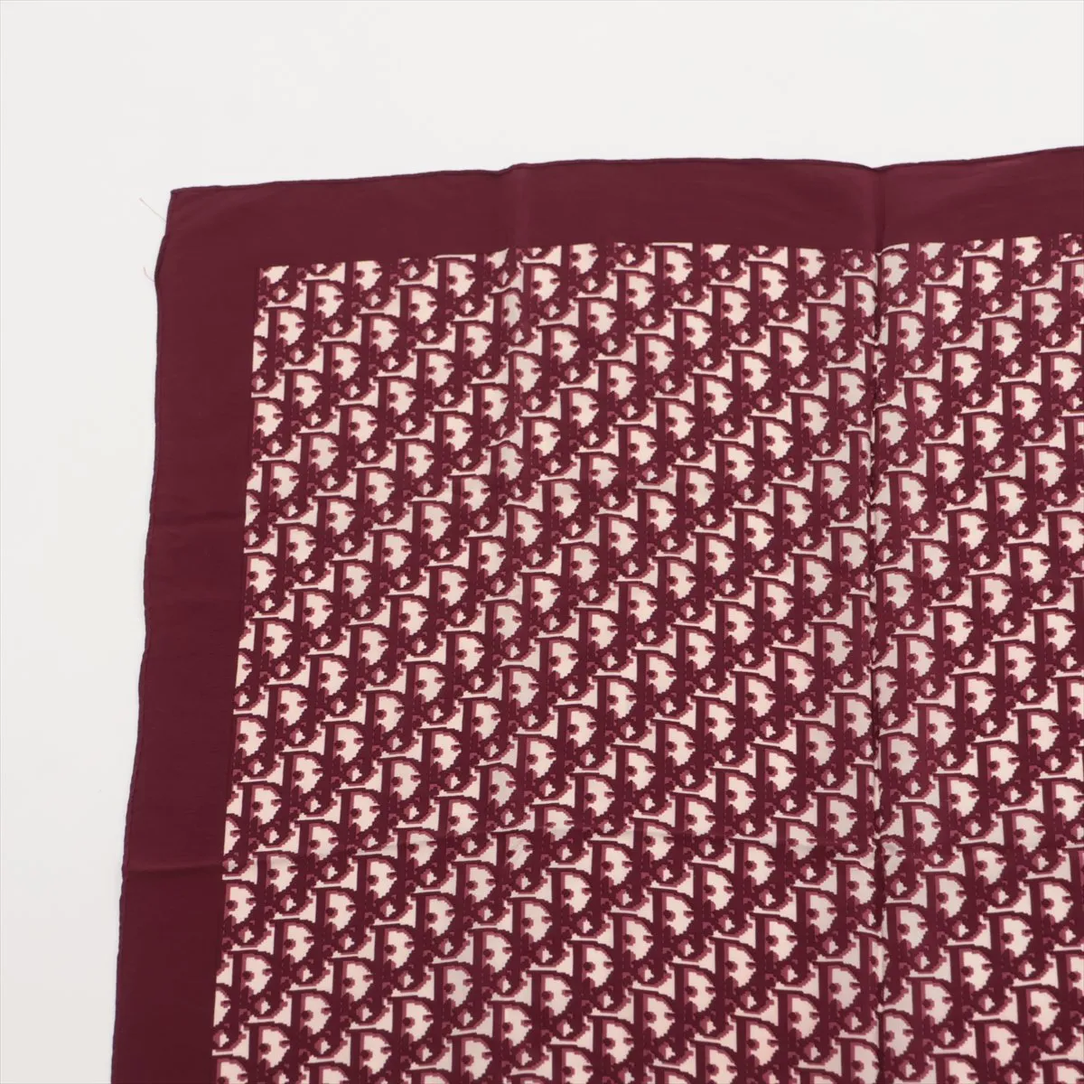 Oblique Scarf, Silk, Bordeaux. Shows wear, — view 2