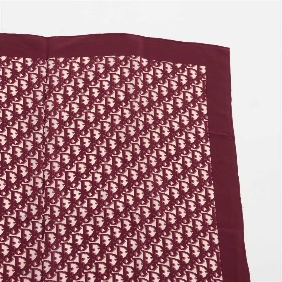 Oblique Scarf, Silk, Bordeaux. Shows wear, — view 3