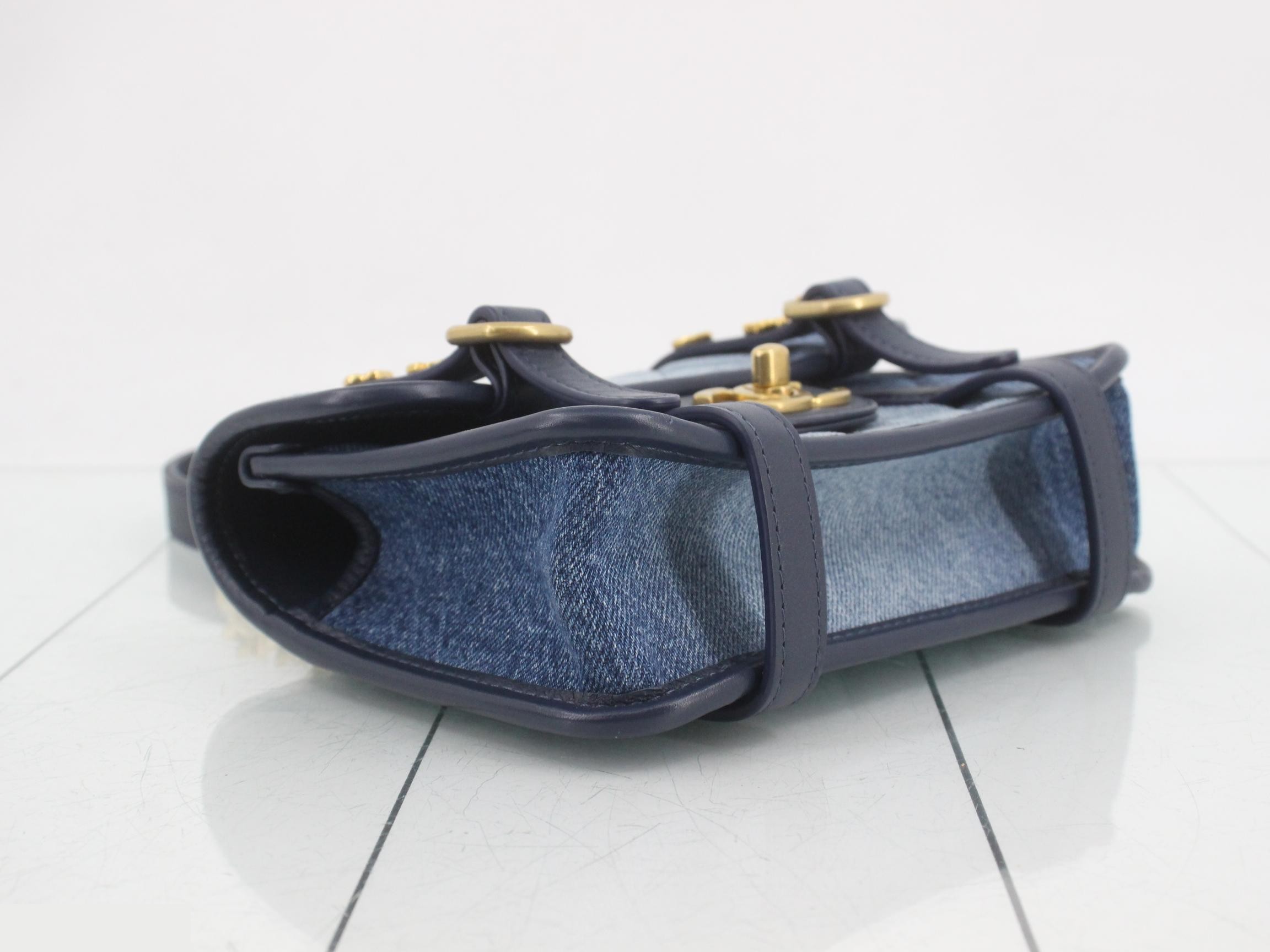 denim messenger chain shoulder bag — view 5