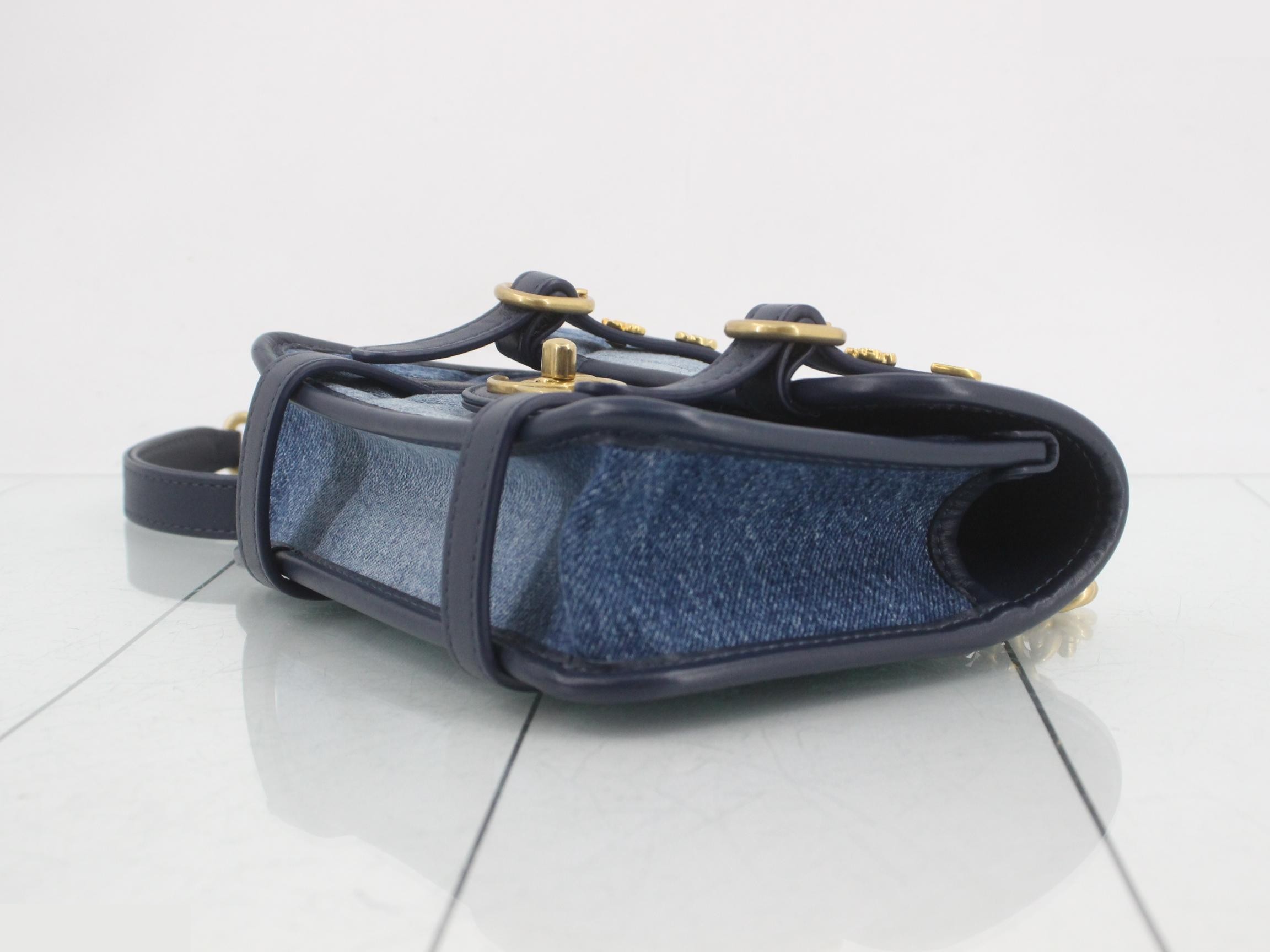 denim messenger chain shoulder bag — view 6