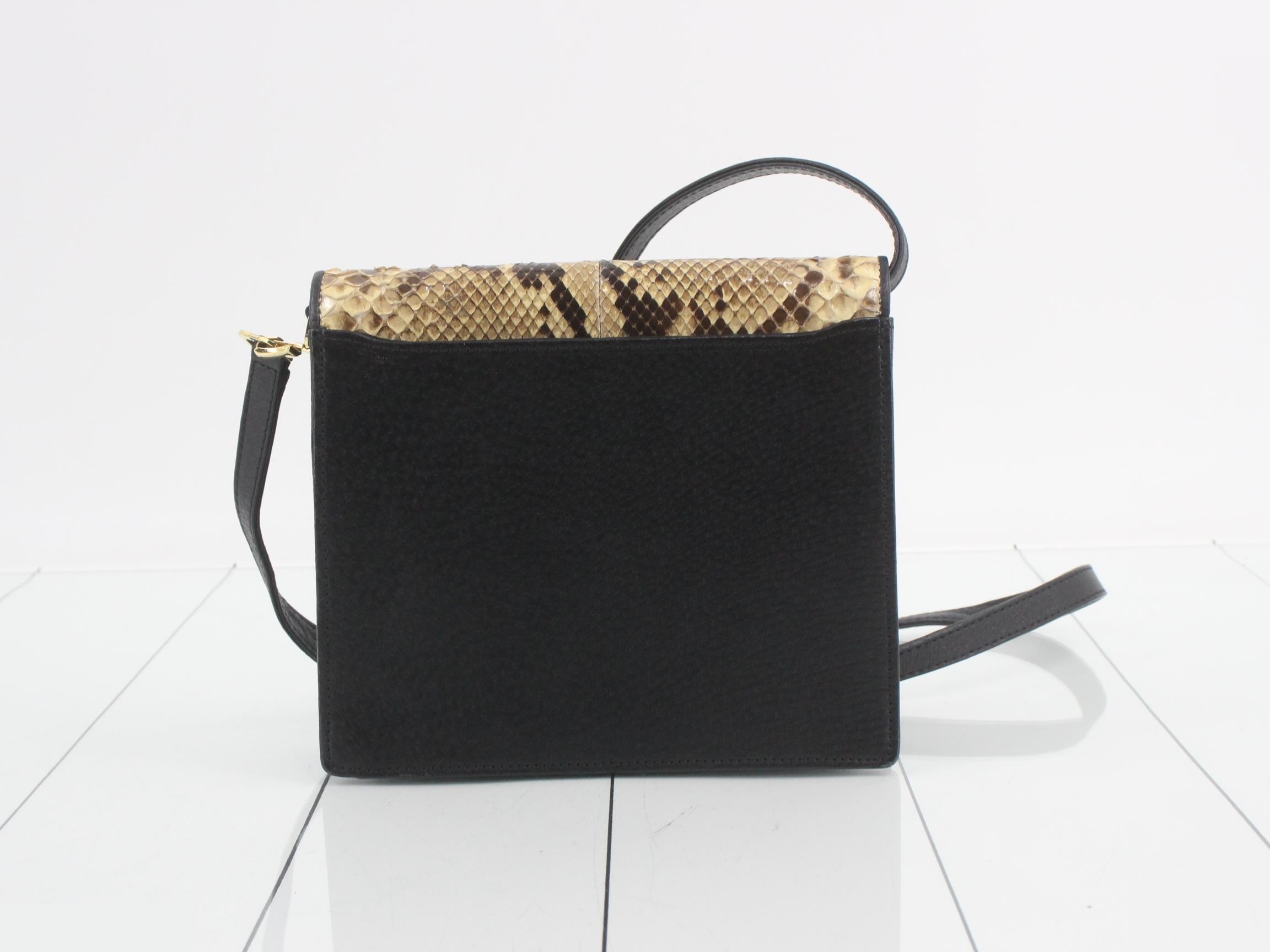 (bag) - Shoulder bag, embossed leather, black — view 2
