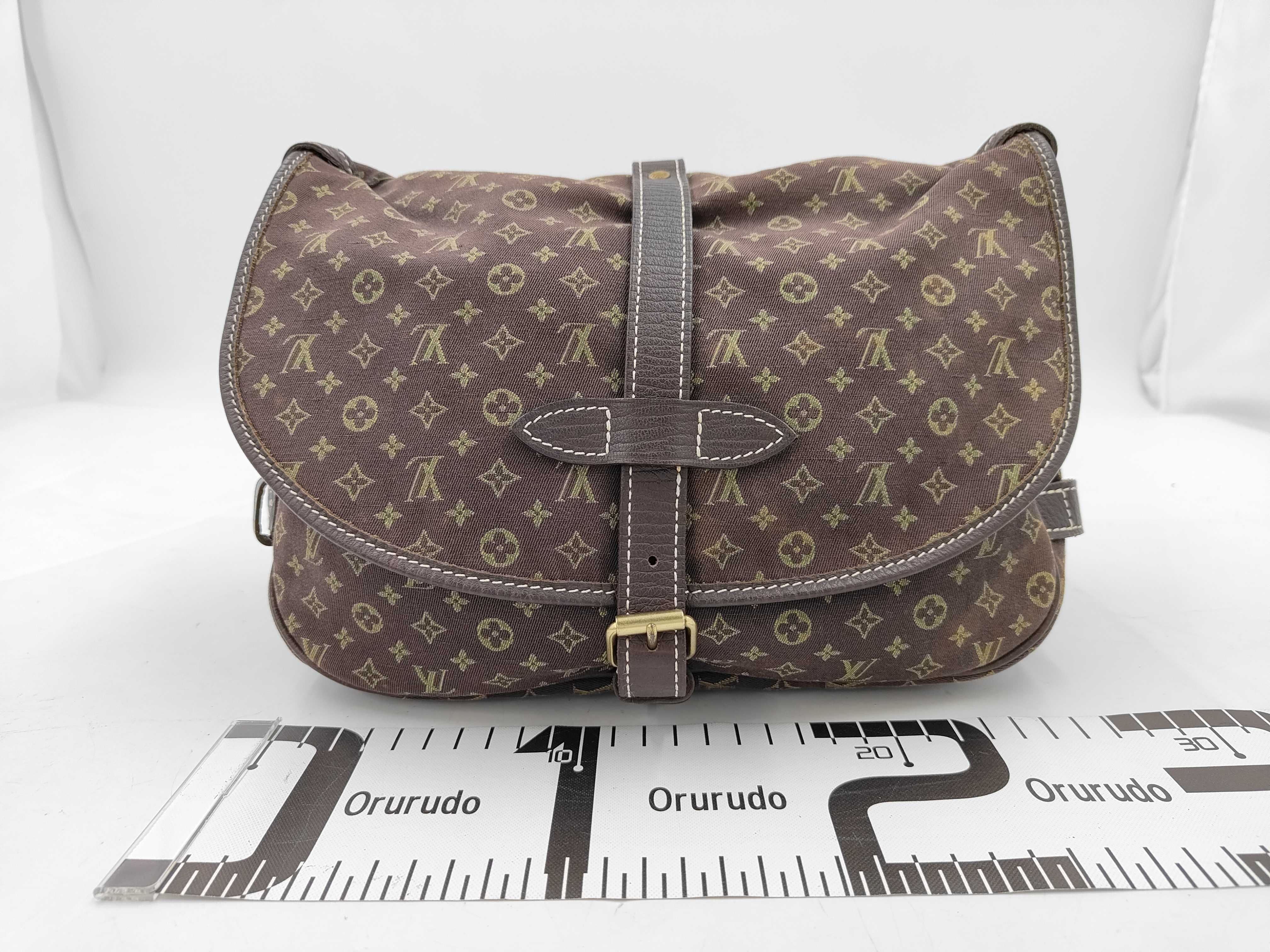 Saumur 30 Mini Lin Brown Shoulder Bag — view 2