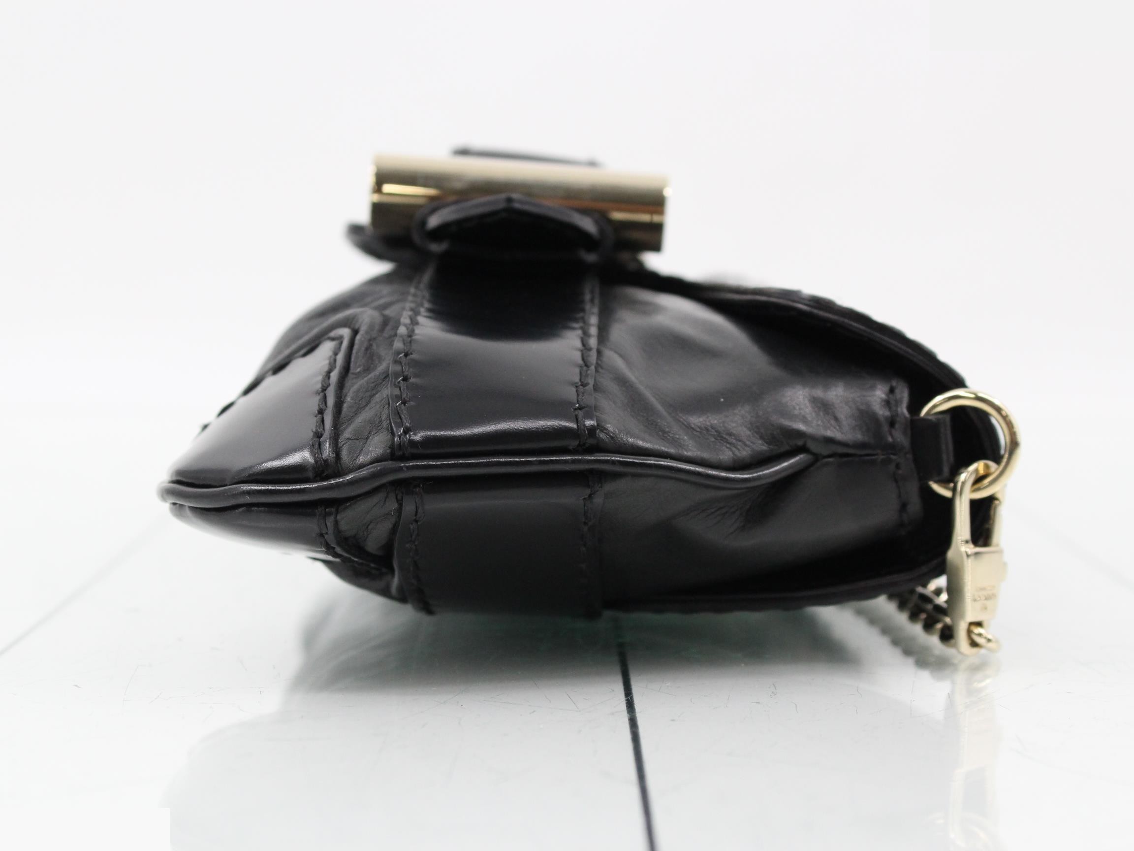 Dust bag, leather chain shoulder bag, black, item number 189886 — view 3