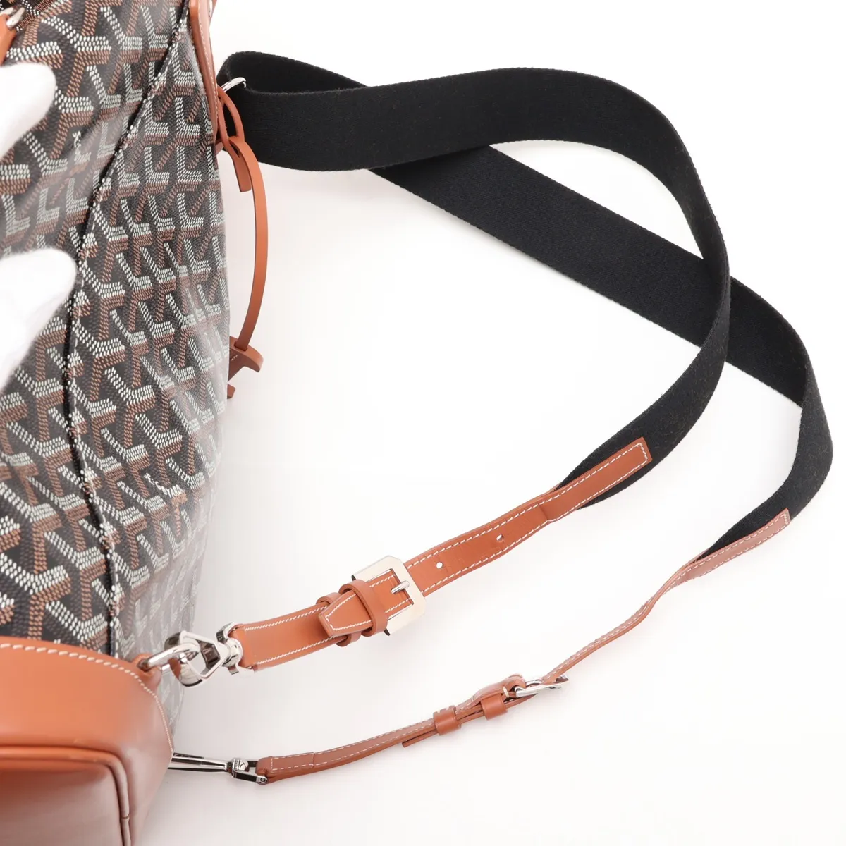 Alpin PVC x Leather Backpack/Rucksack Brown — view 6