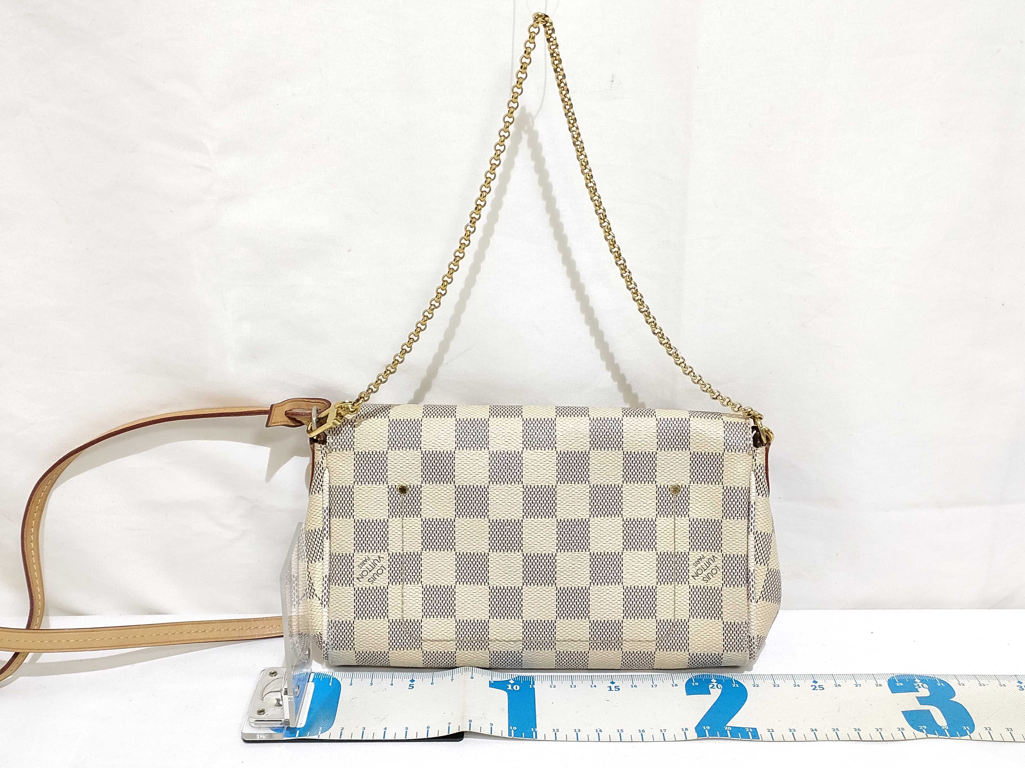 Damier Azur Favorite PM N41277 FL1185 White Shoulder Bag — view 2