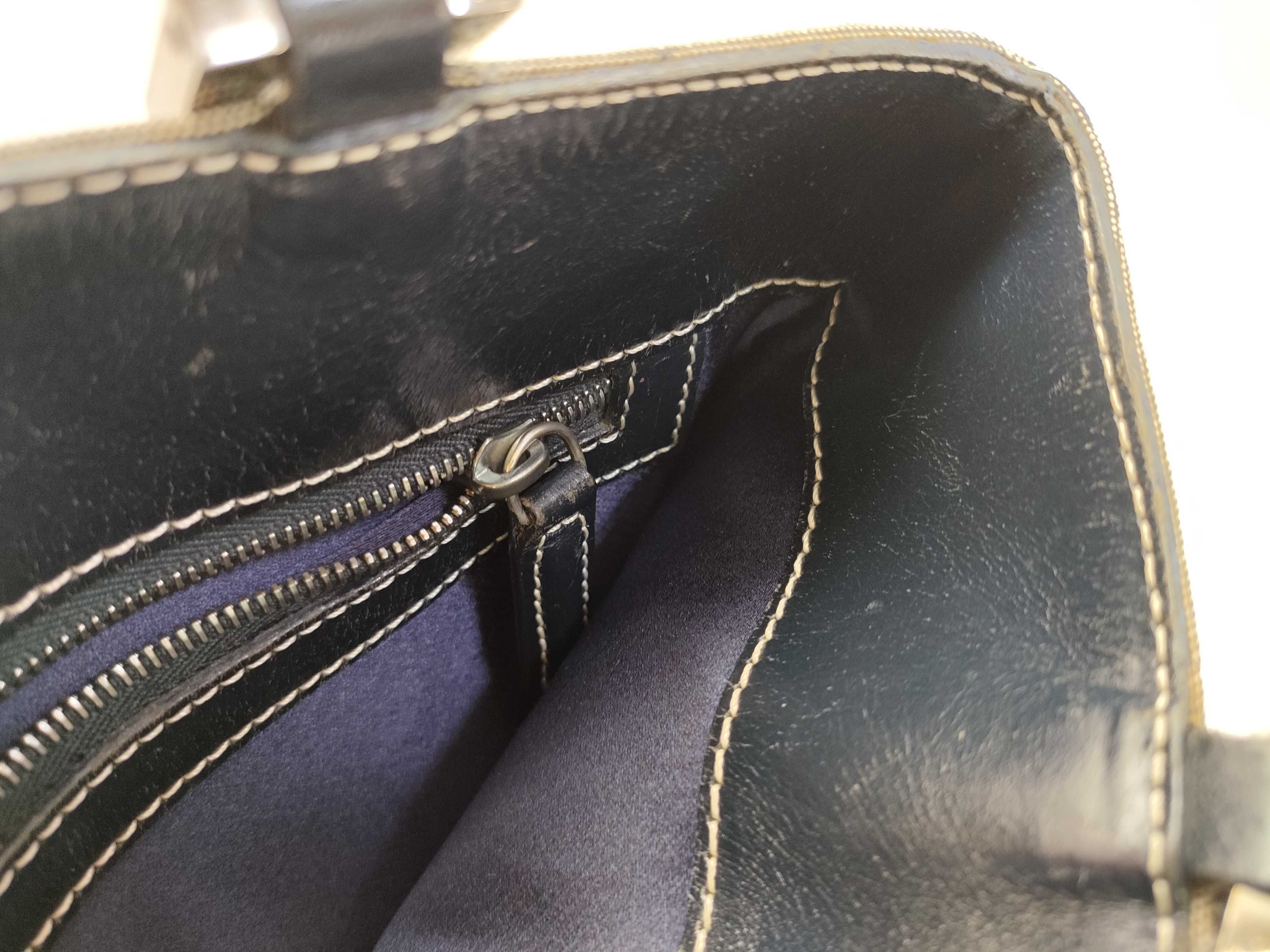 Zucchino Leather x Canvas with Satin Jacquard Lining Handbag — view 11