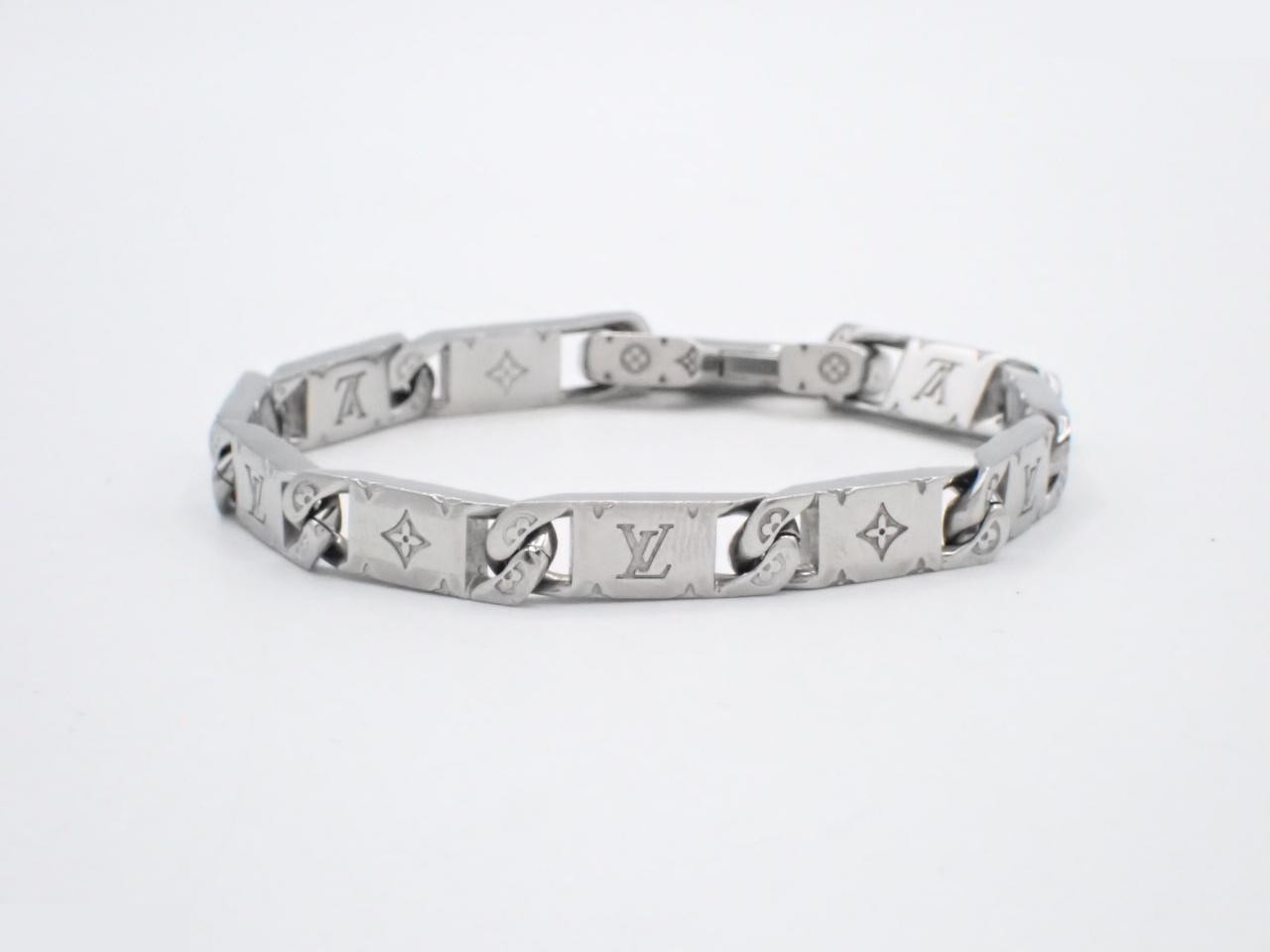 Monogram bracelet, tie-up style, wrist circumference approximately 18.5 cm