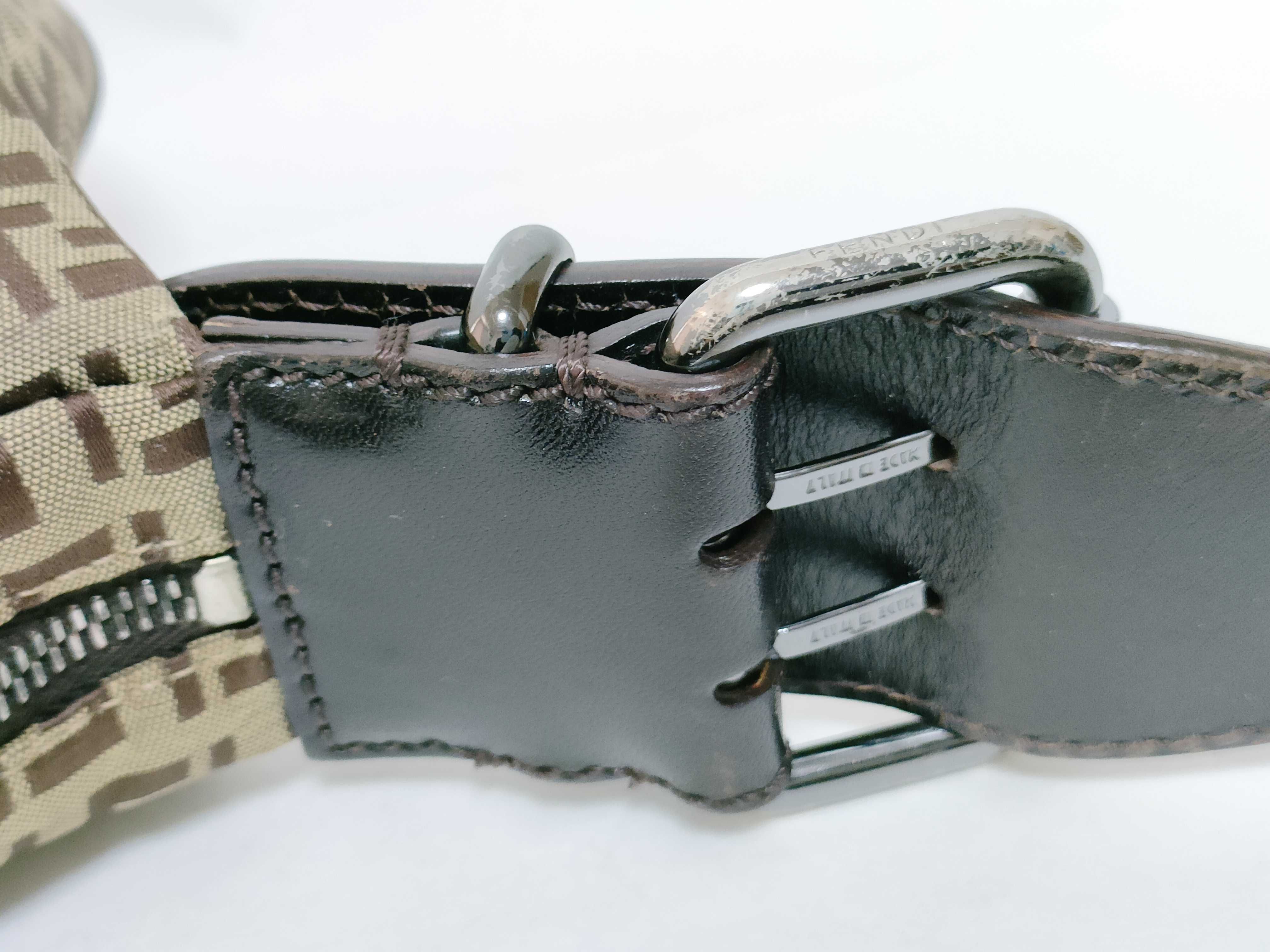 Zucca pattern one-shoulder bag, canvas and leather shoulder bag. — view 5