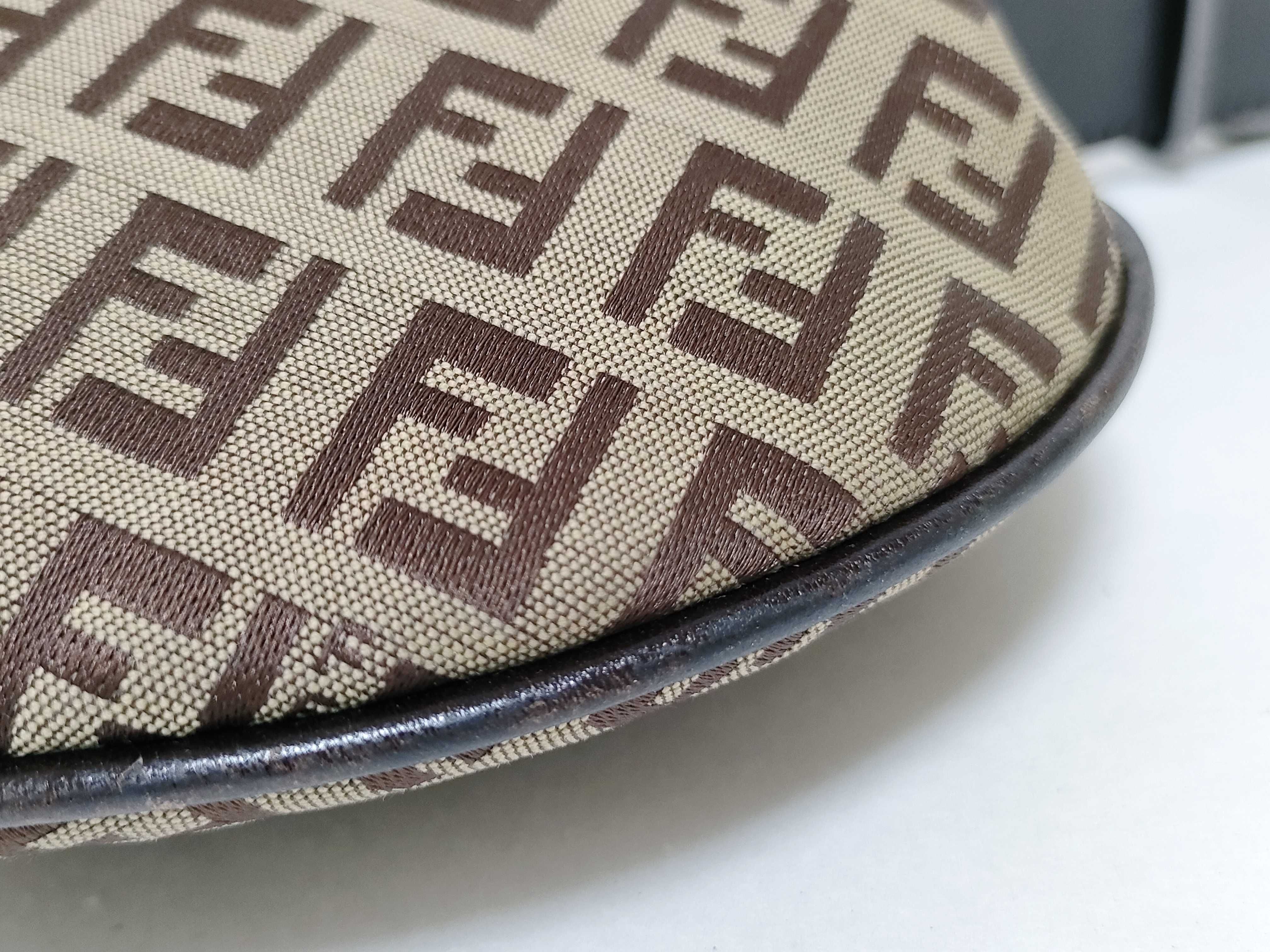 Zucca pattern one-shoulder bag, canvas and leather shoulder bag. — view 7