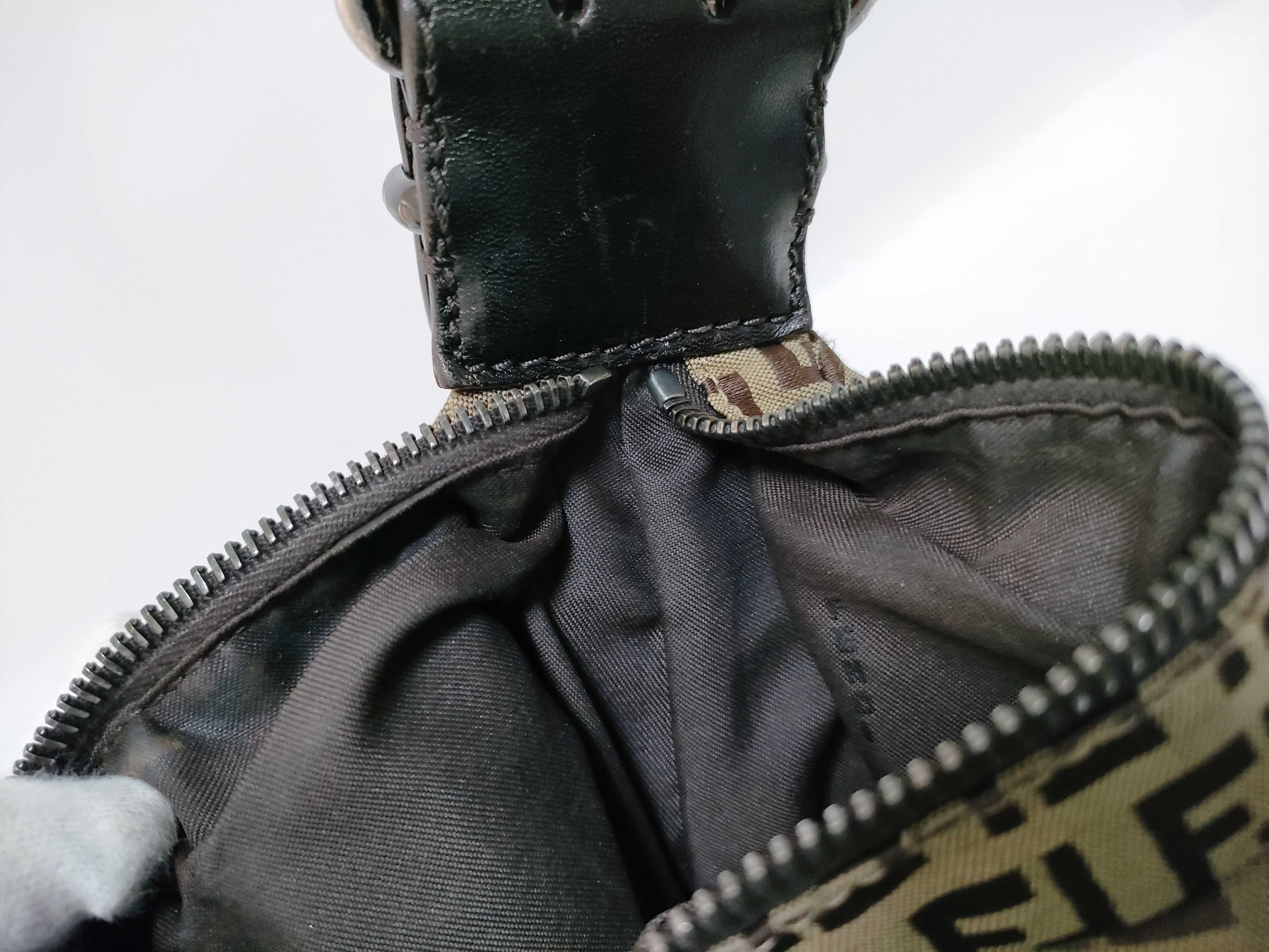 Zucca pattern one-shoulder bag, canvas and leather shoulder bag. — view 9