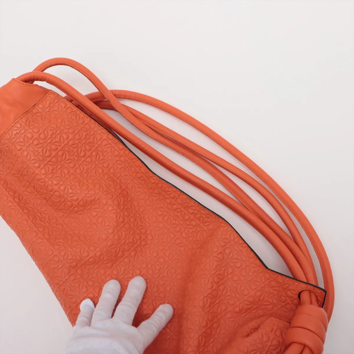 Anagram Yago Leather Backpack/Rucksack Orange — view 6