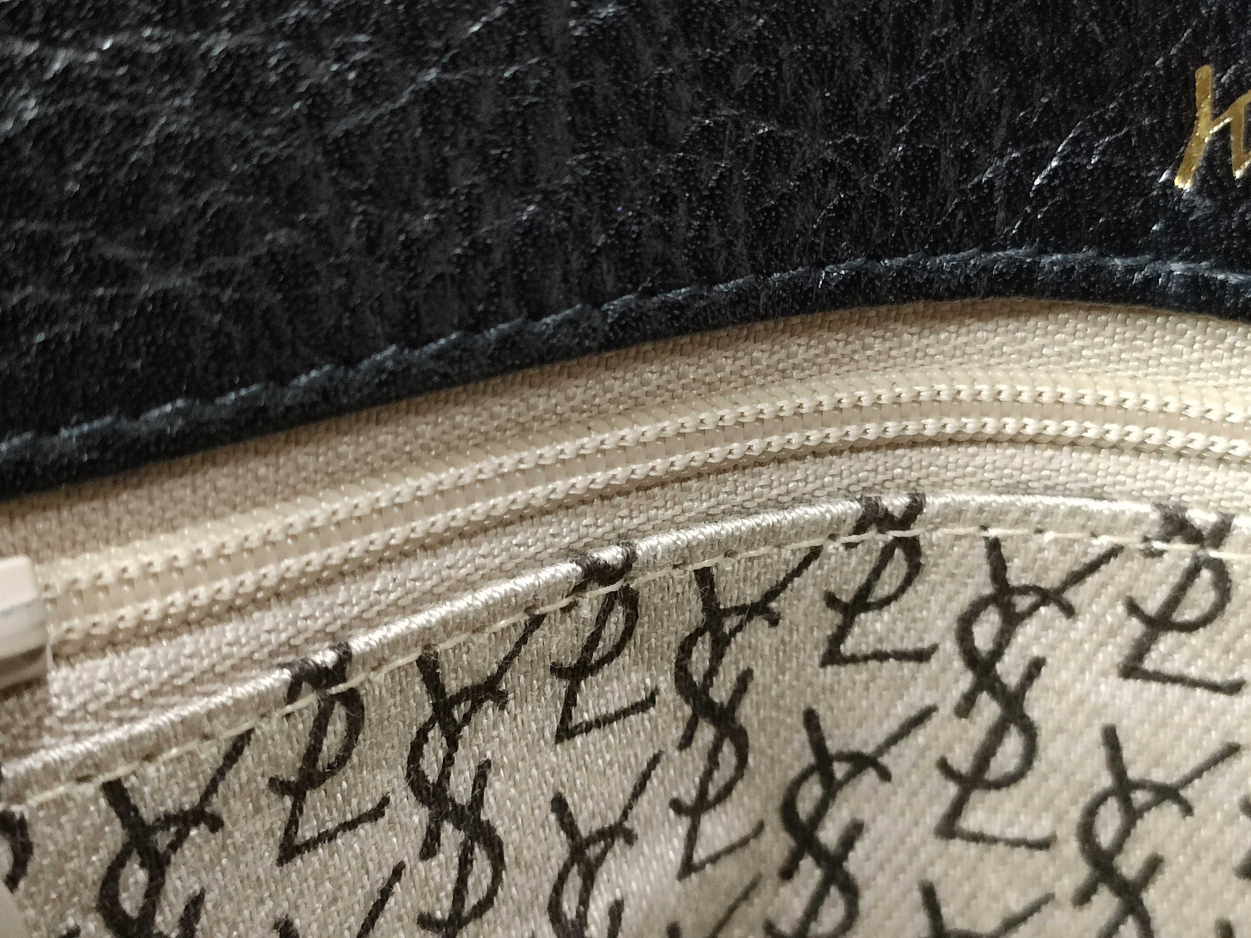 Leather Fringe Shoulder Bag with All-Over Print Interior — view 7