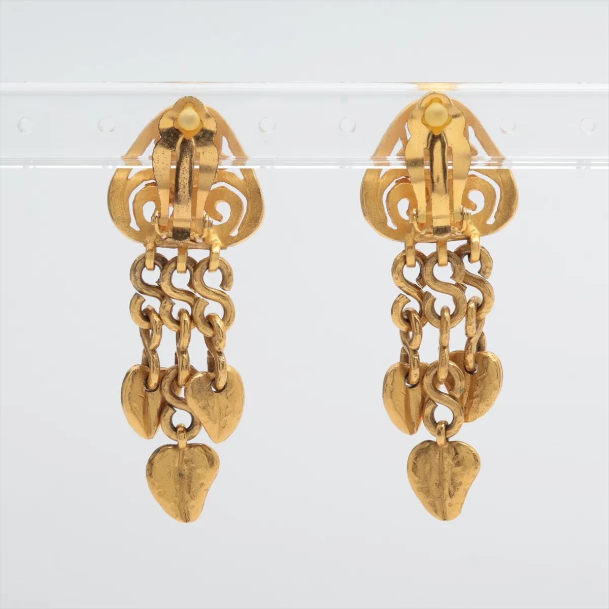 Coco Mark 95P Earrings (Pair) GP Gold. Shows signs of wear, — view 2