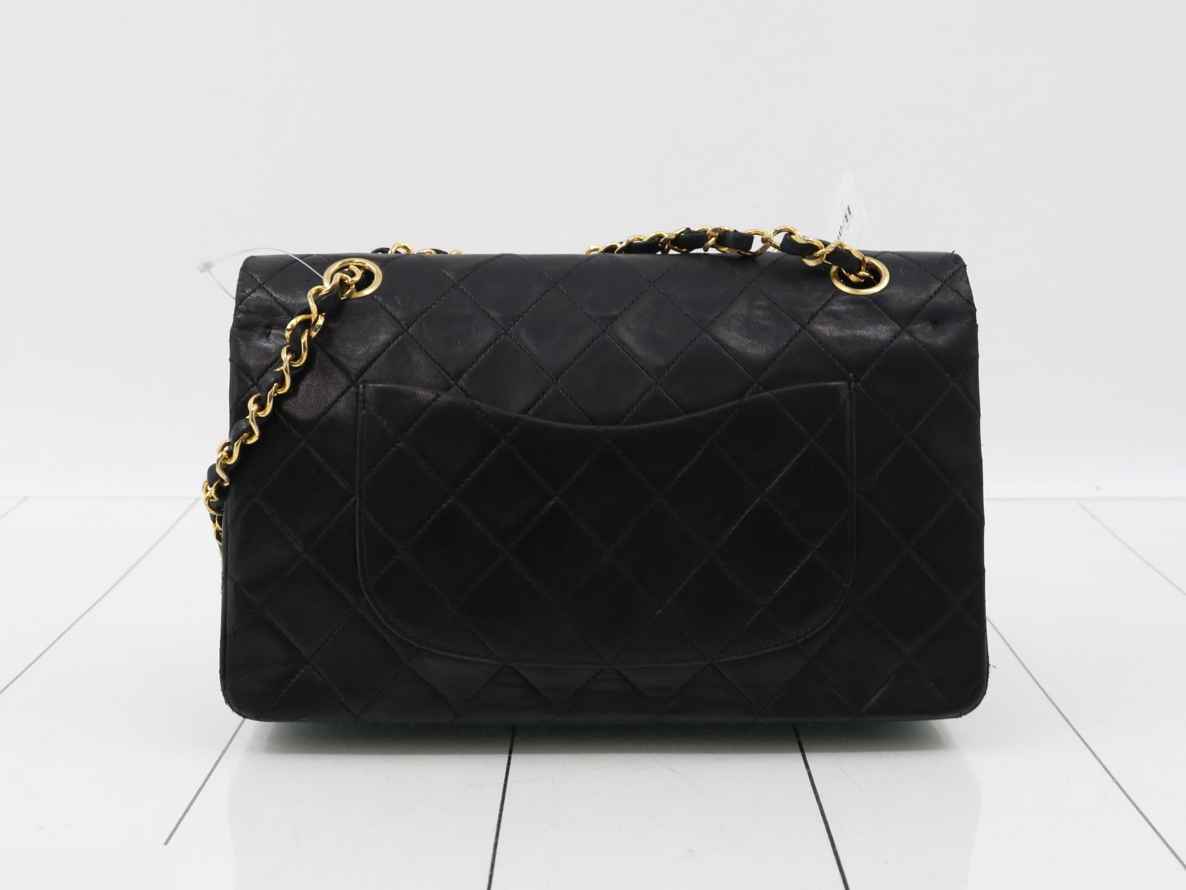 Double flap 25 lambskin chain shoulder bag with sticker card — view 2
