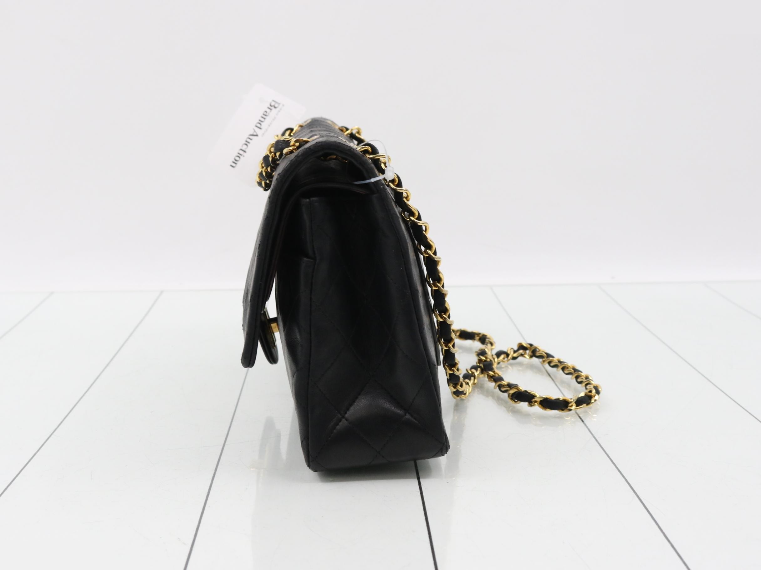 Double flap 25 lambskin chain shoulder bag with sticker card — view 3