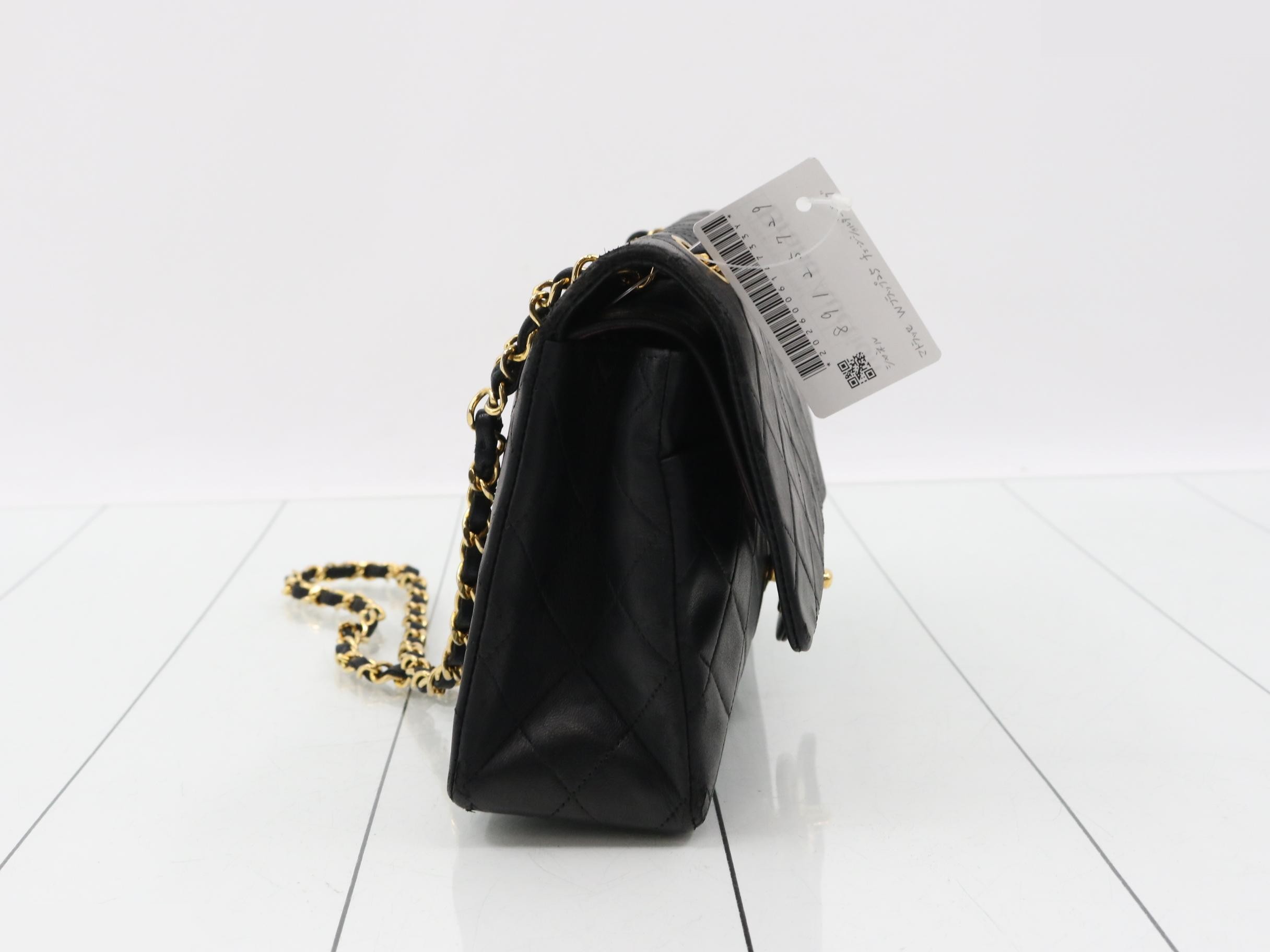 Double flap 25 lambskin chain shoulder bag with sticker card — view 4