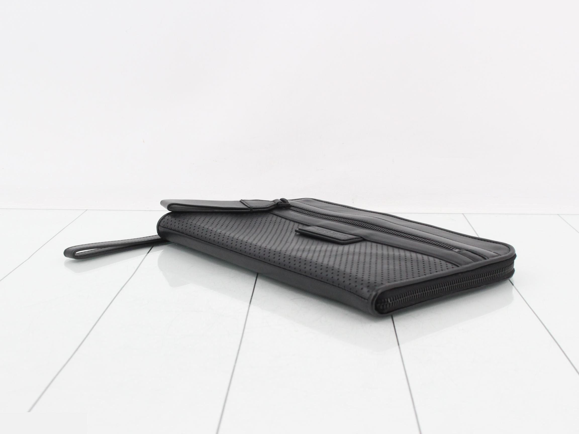 Leggero Clutch Bag, Leather, Black — view 6