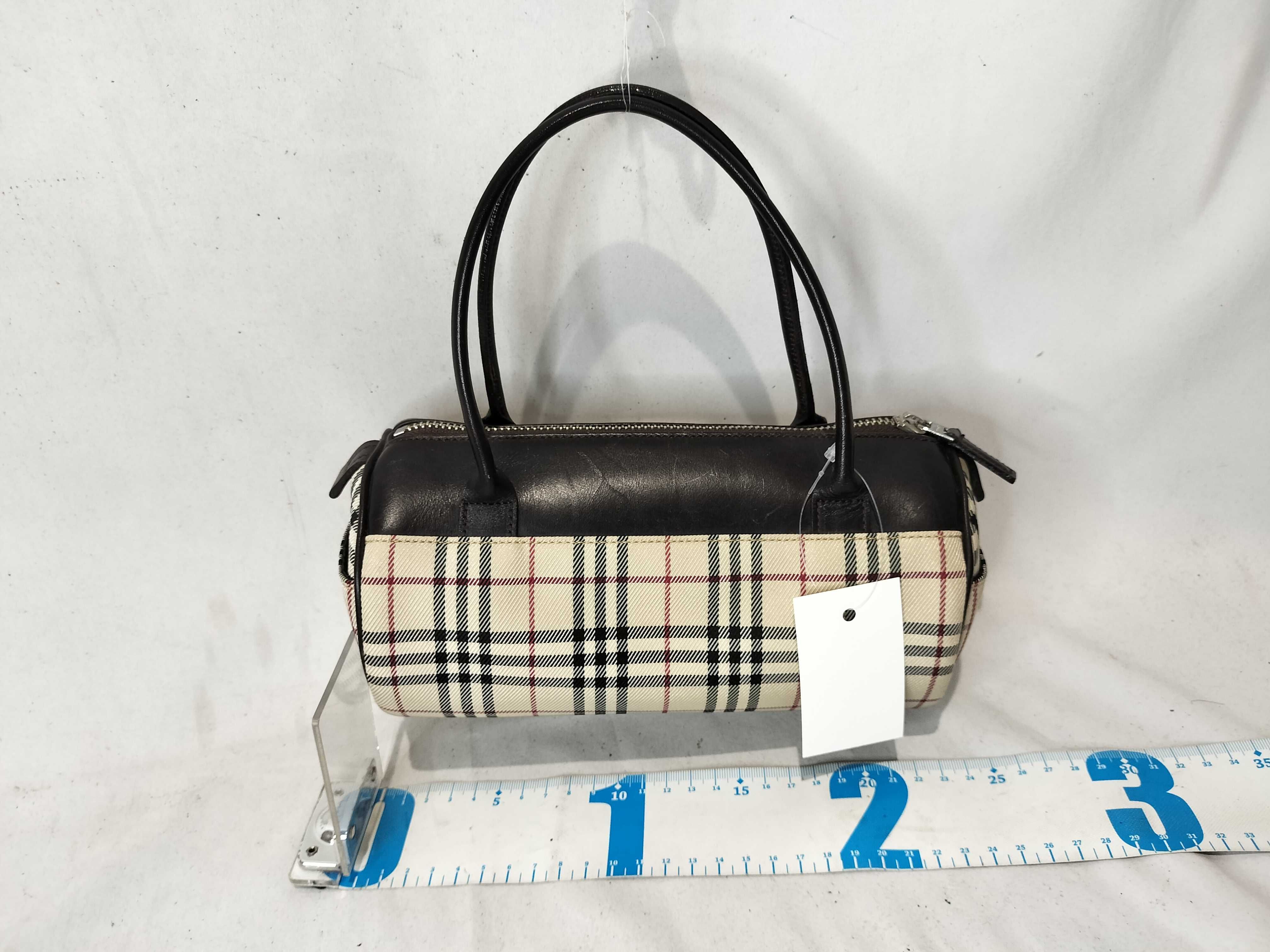Cylindrical Nova Check Handbag — view 3