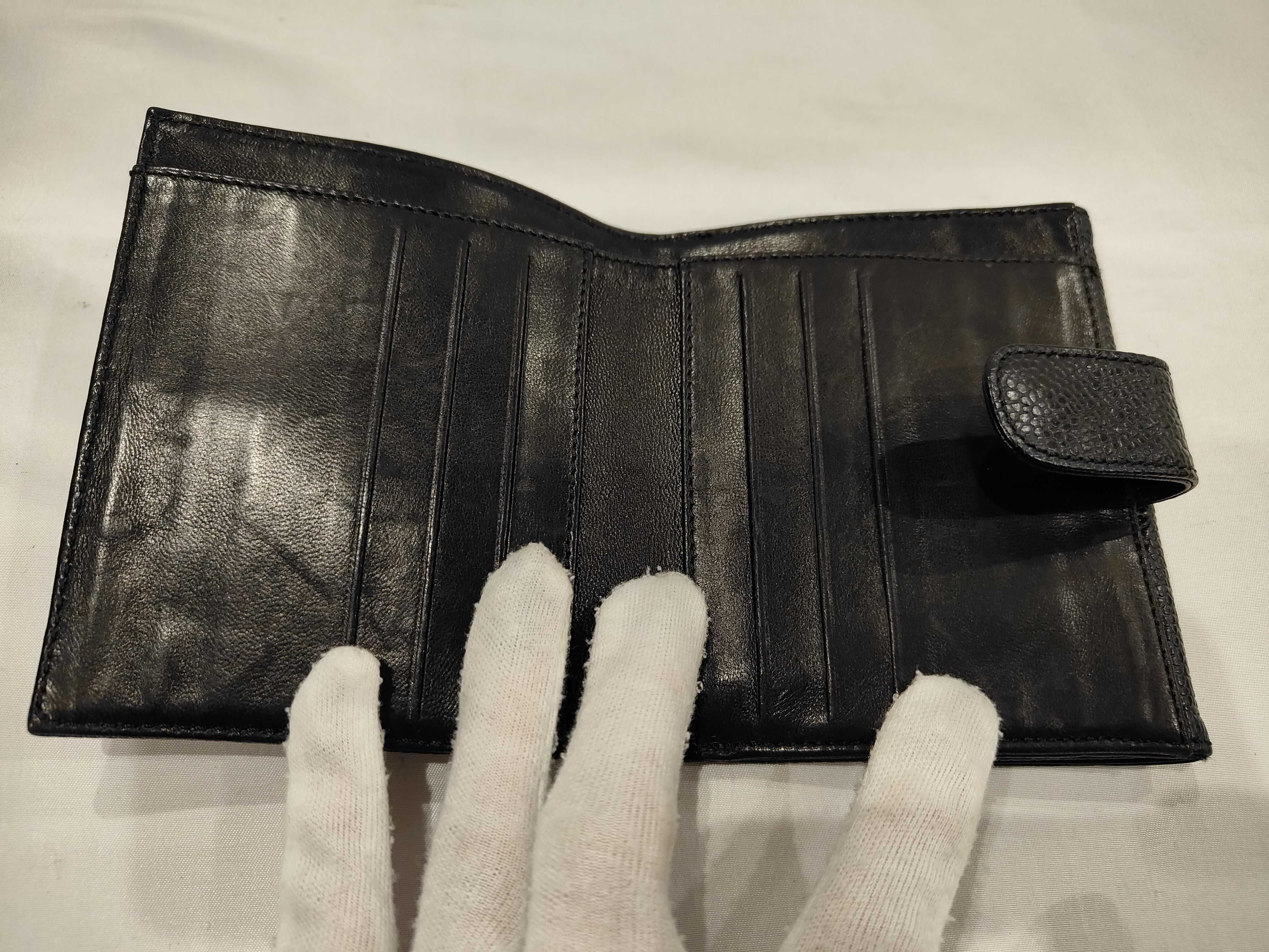 Caviar Skin Coco Double Snap Tri-fold Wallet — view 9