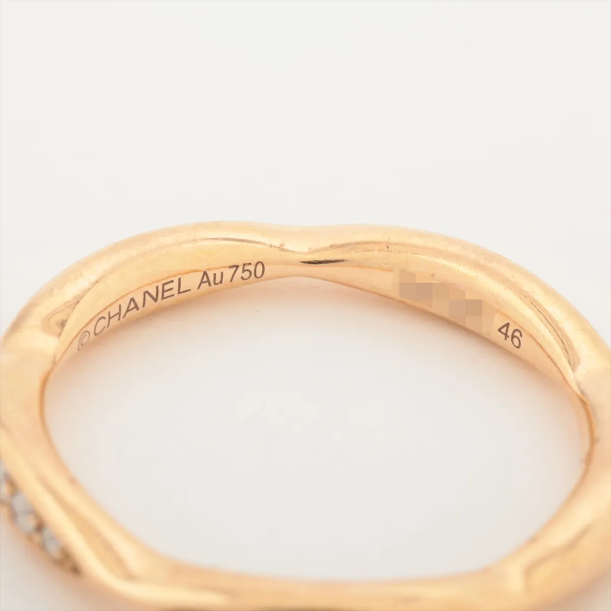 Camellia Half Eternity Diamond Ring, 750 (Yellow Gold), 2.3g, Size 46, Z47391 — view 3