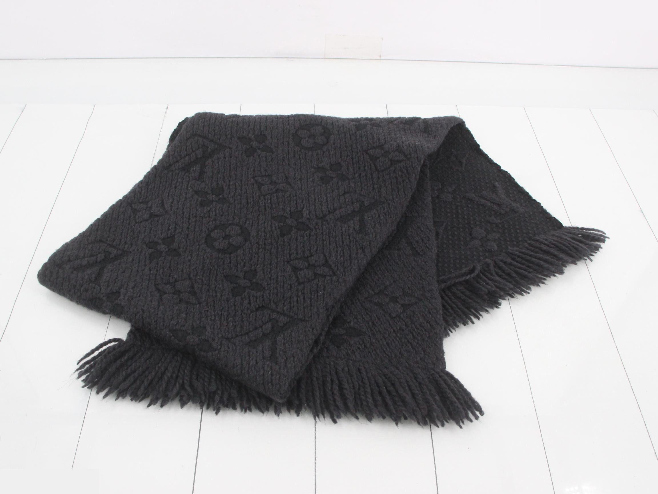 Logo Mania Long Scarf, with domestic tag, Black — view 3