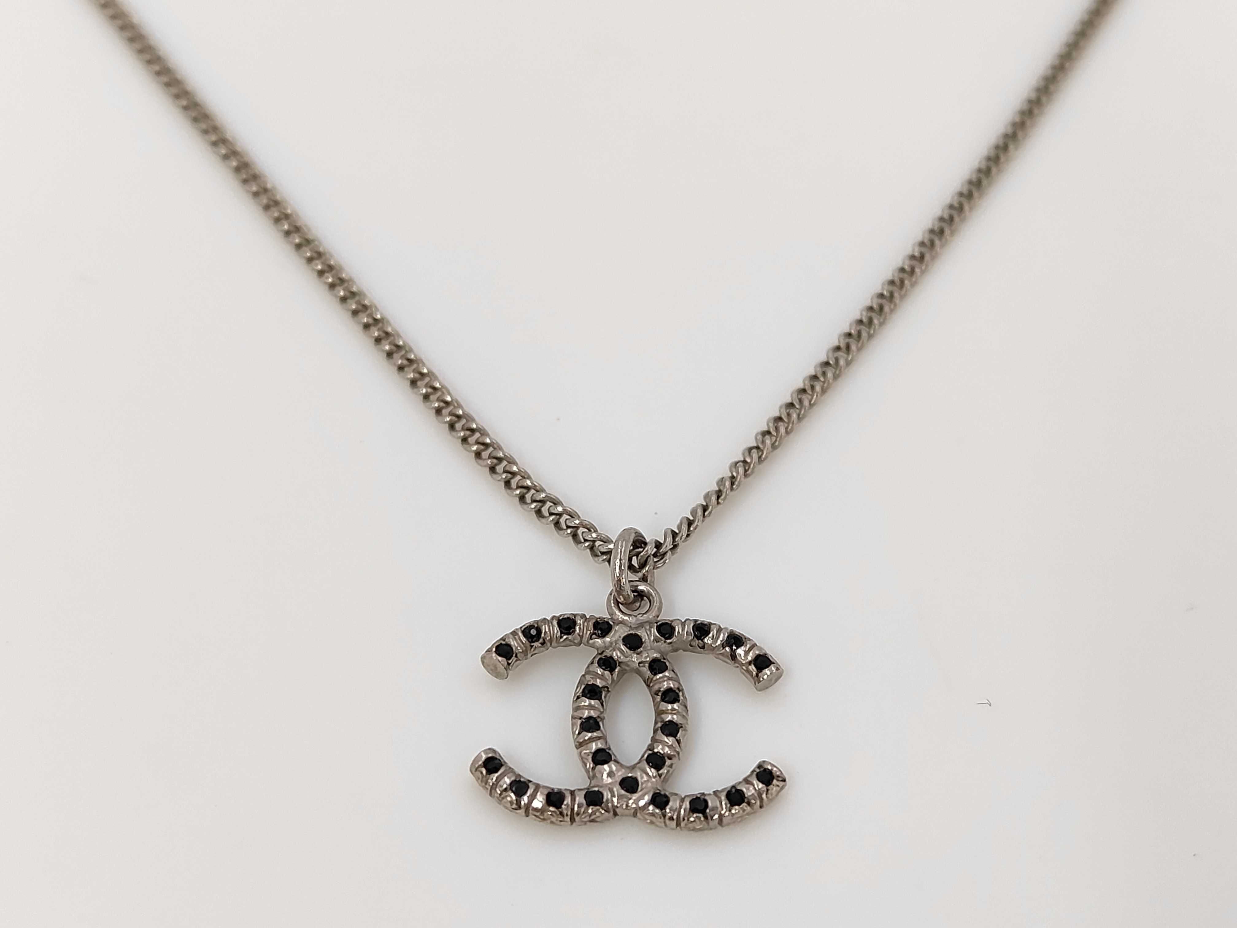 Coco Mark Rhinestone Necklace 08C GP Silver Necklace — view 2
