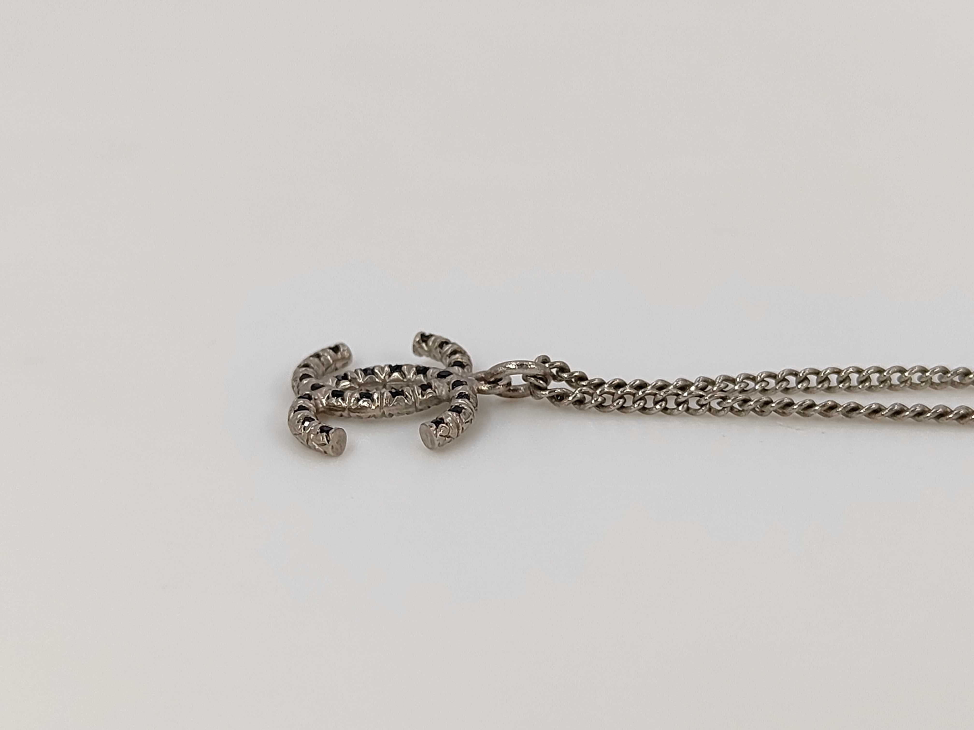 Coco Mark Rhinestone Necklace 08C GP Silver Necklace — view 3