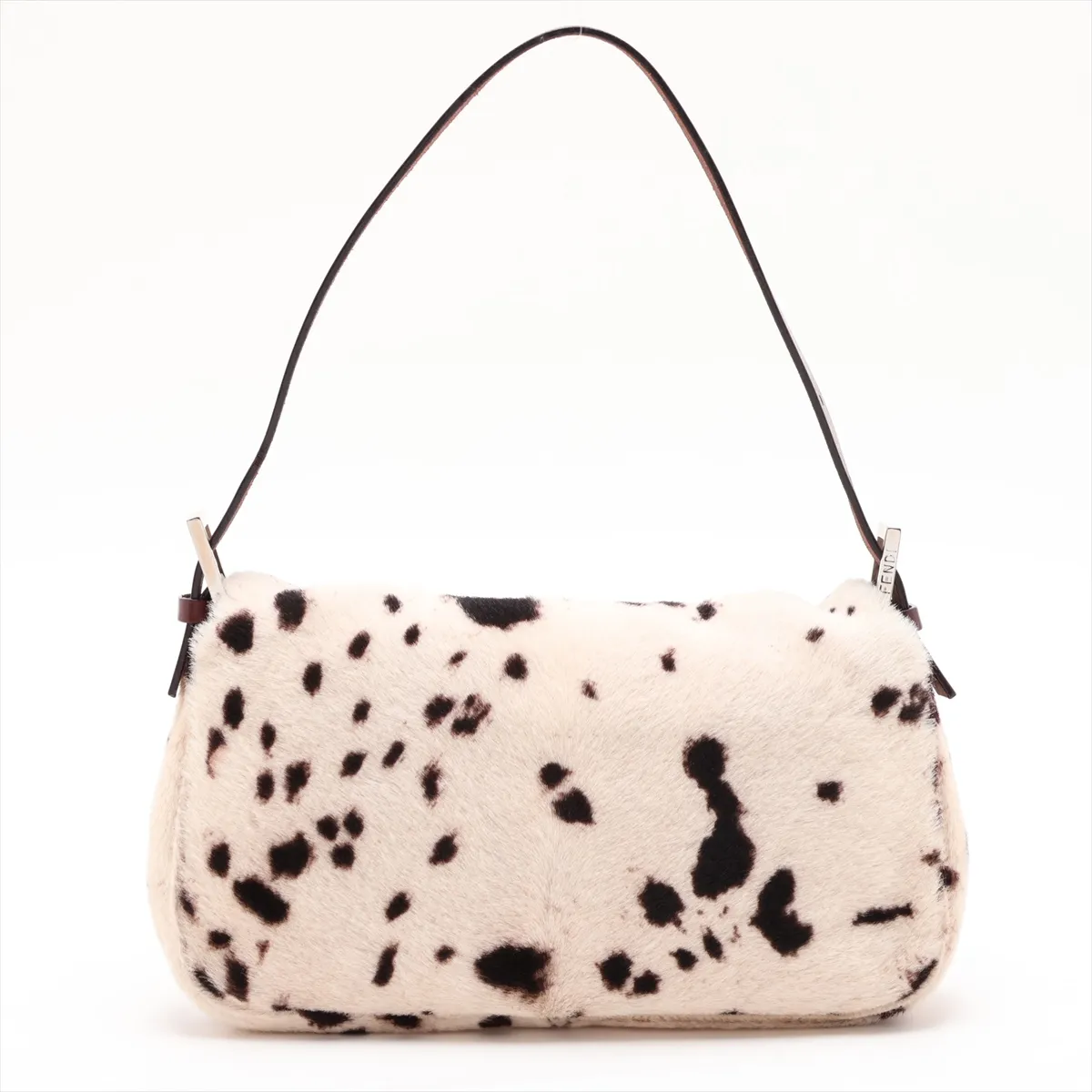 Mamma Bucket Calf Hair x Leather Shoulder Bag, Beige x Brown, 26424 — view 2