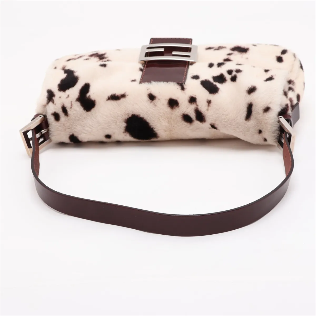 Mamma Bucket Calf Hair x Leather Shoulder Bag, Beige x Brown, 26424 — view 5