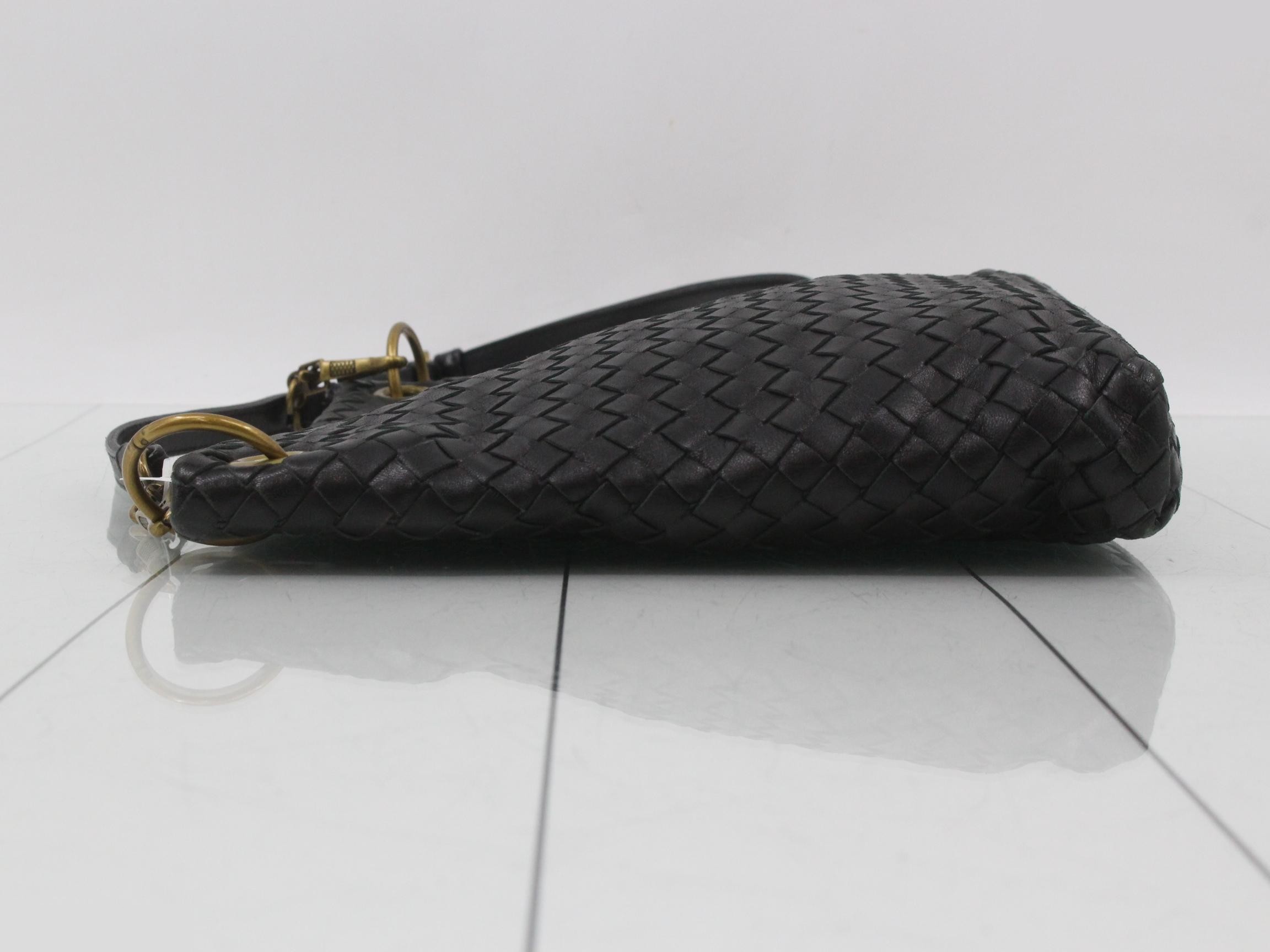 Shoulder bag, black leather — view 4