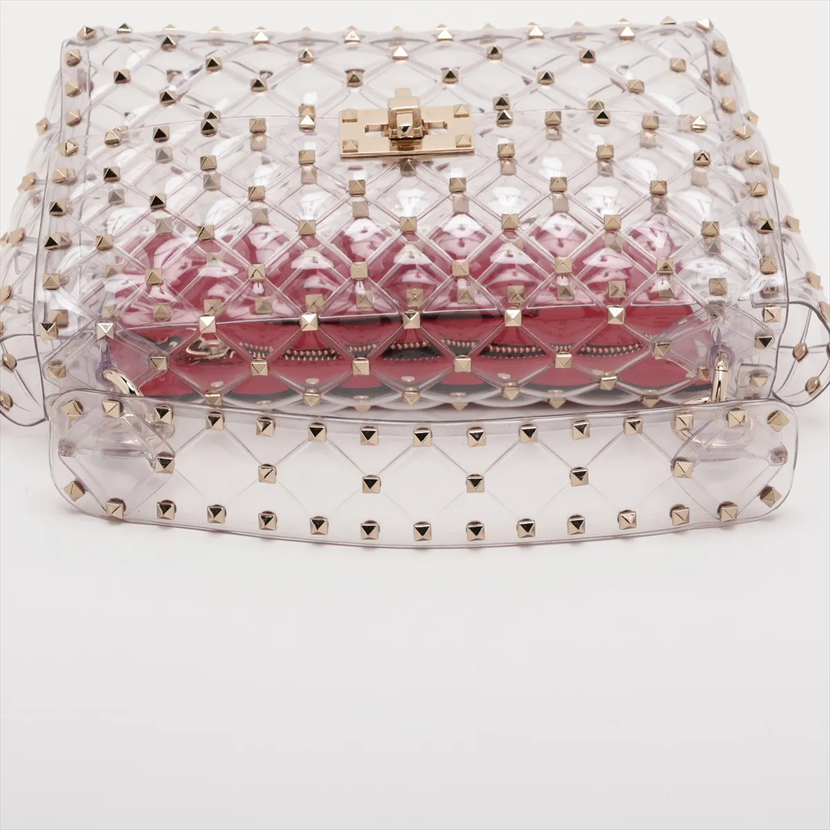 Rockstud Vinyl 2-Way Handbag, Clear — view 5