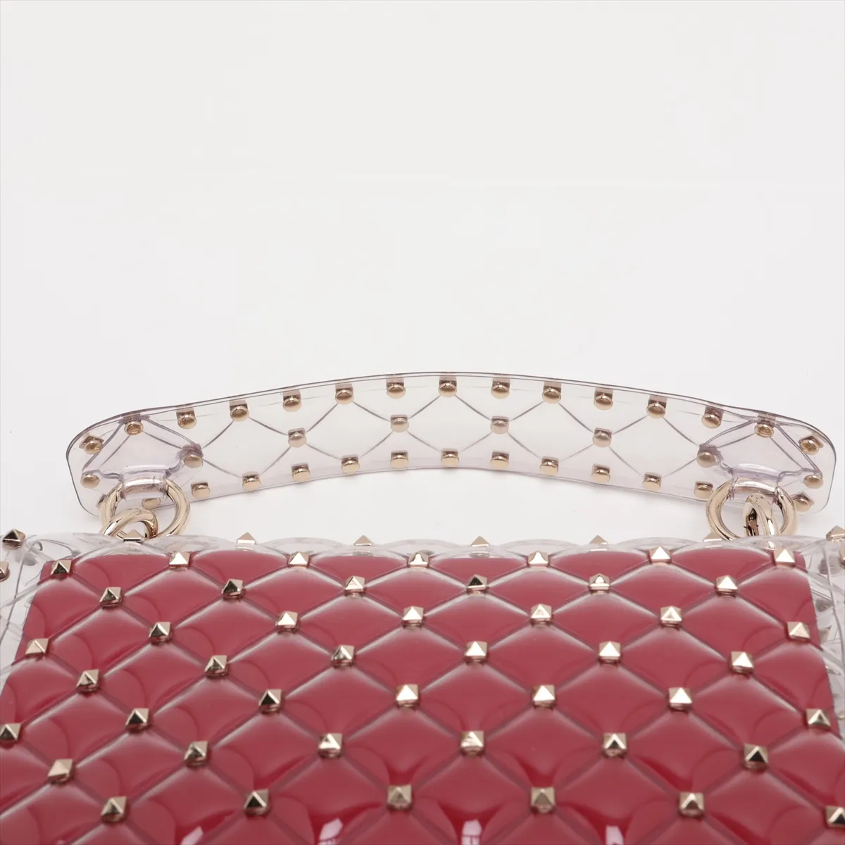 Rockstud Vinyl 2-Way Handbag, Clear — view 6