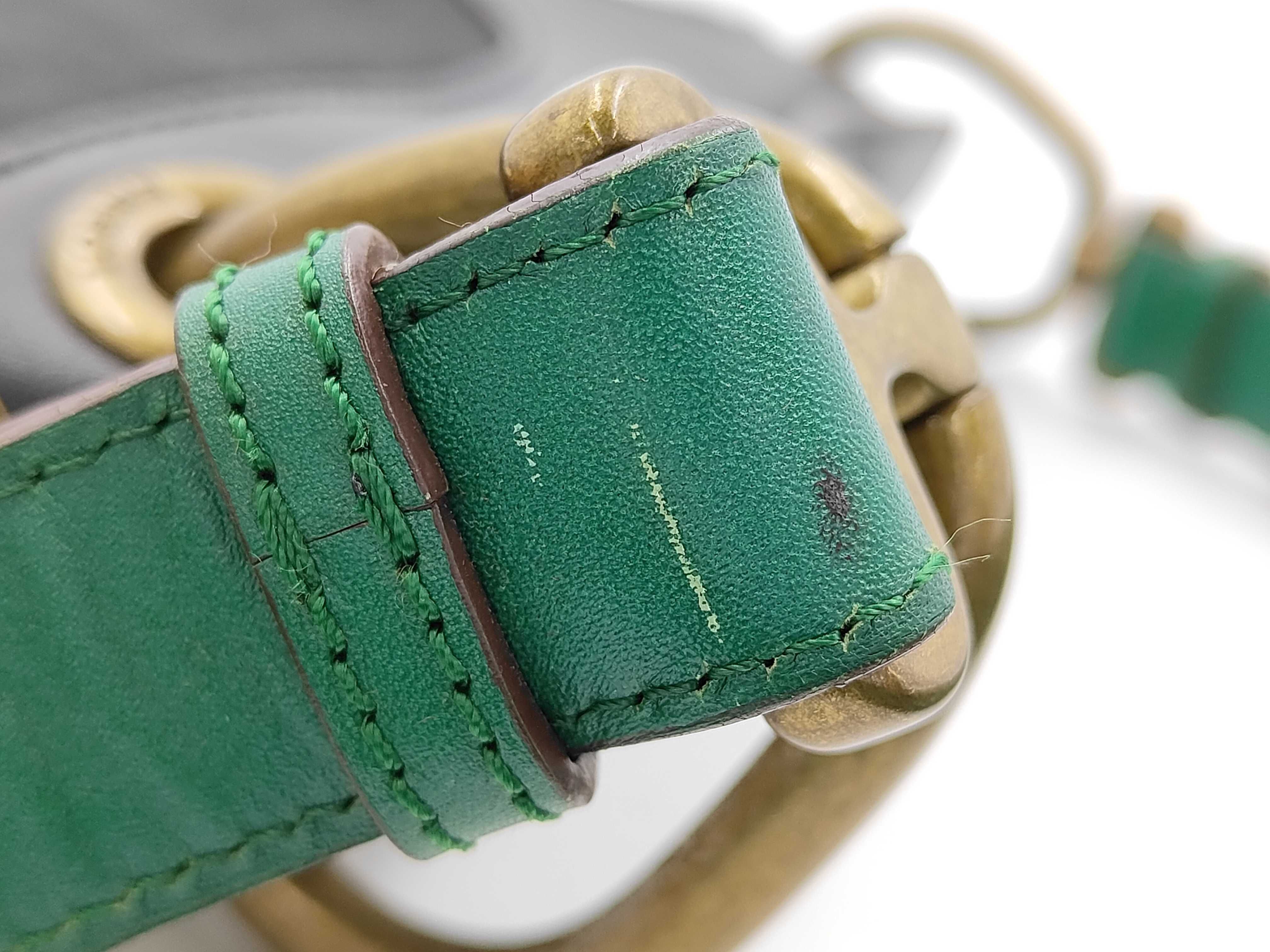 Anagram Turnlock Leather x Canvas Green One-Shoulder Bag — view 13