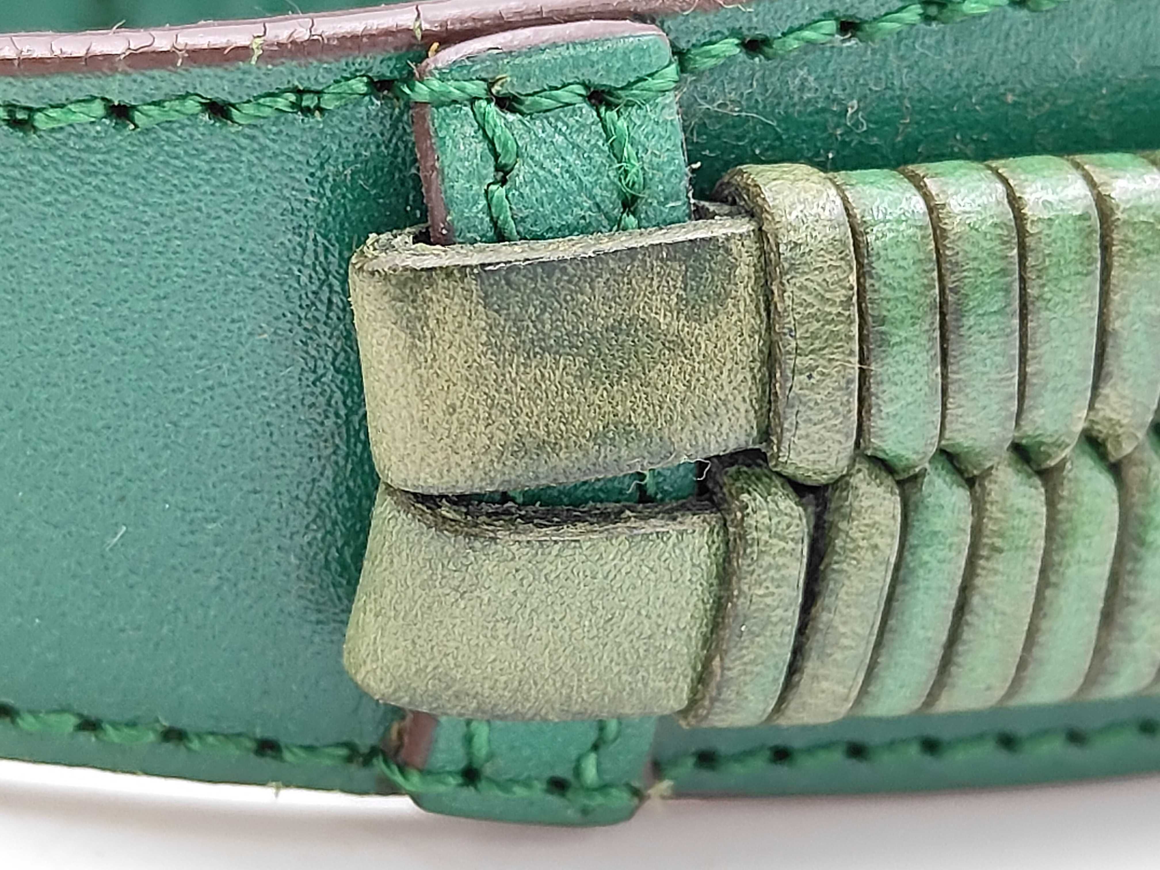 Anagram Turnlock Leather x Canvas Green One-Shoulder Bag — view 14