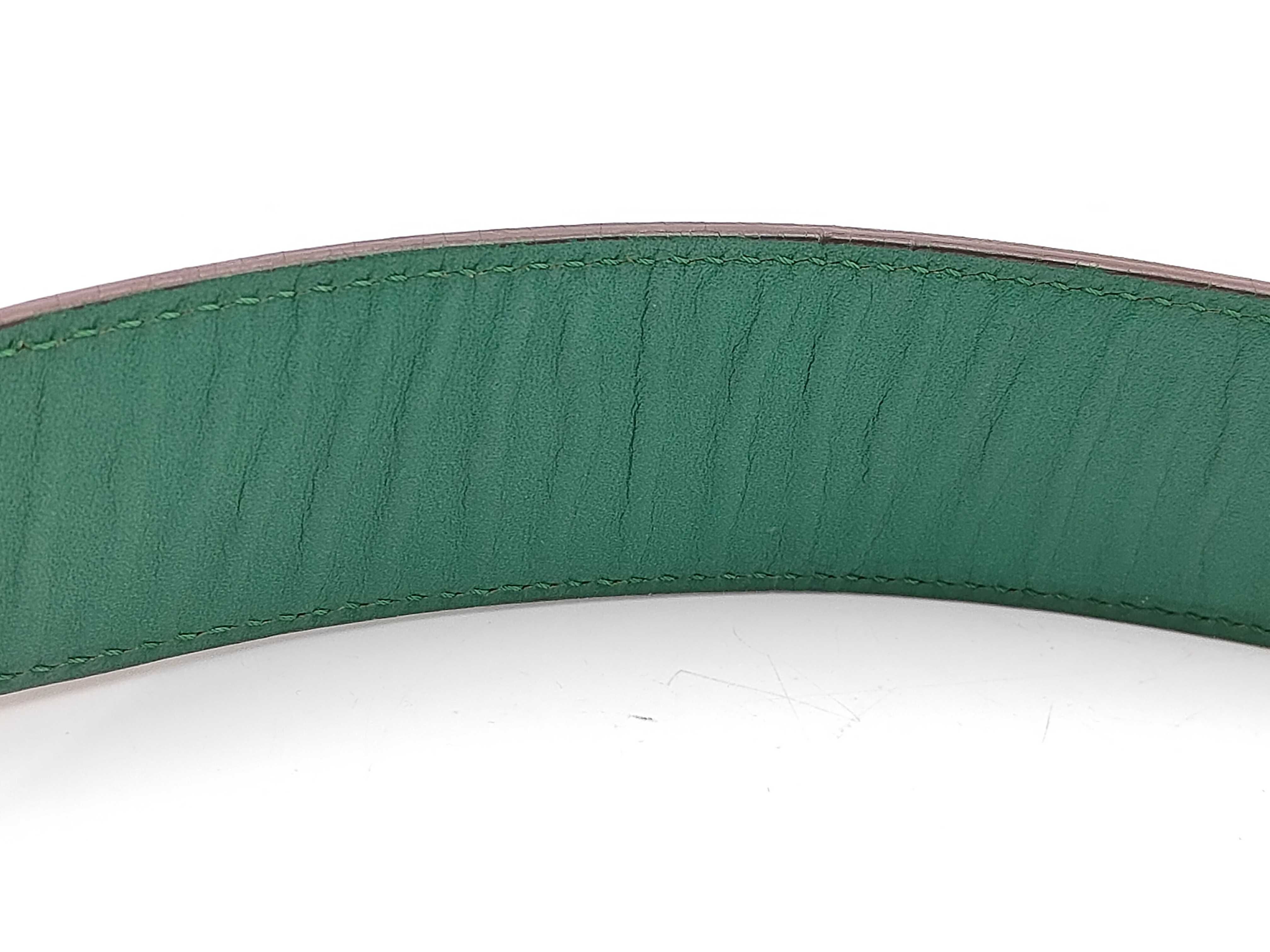 Anagram Turnlock Leather x Canvas Green One-Shoulder Bag — view 4