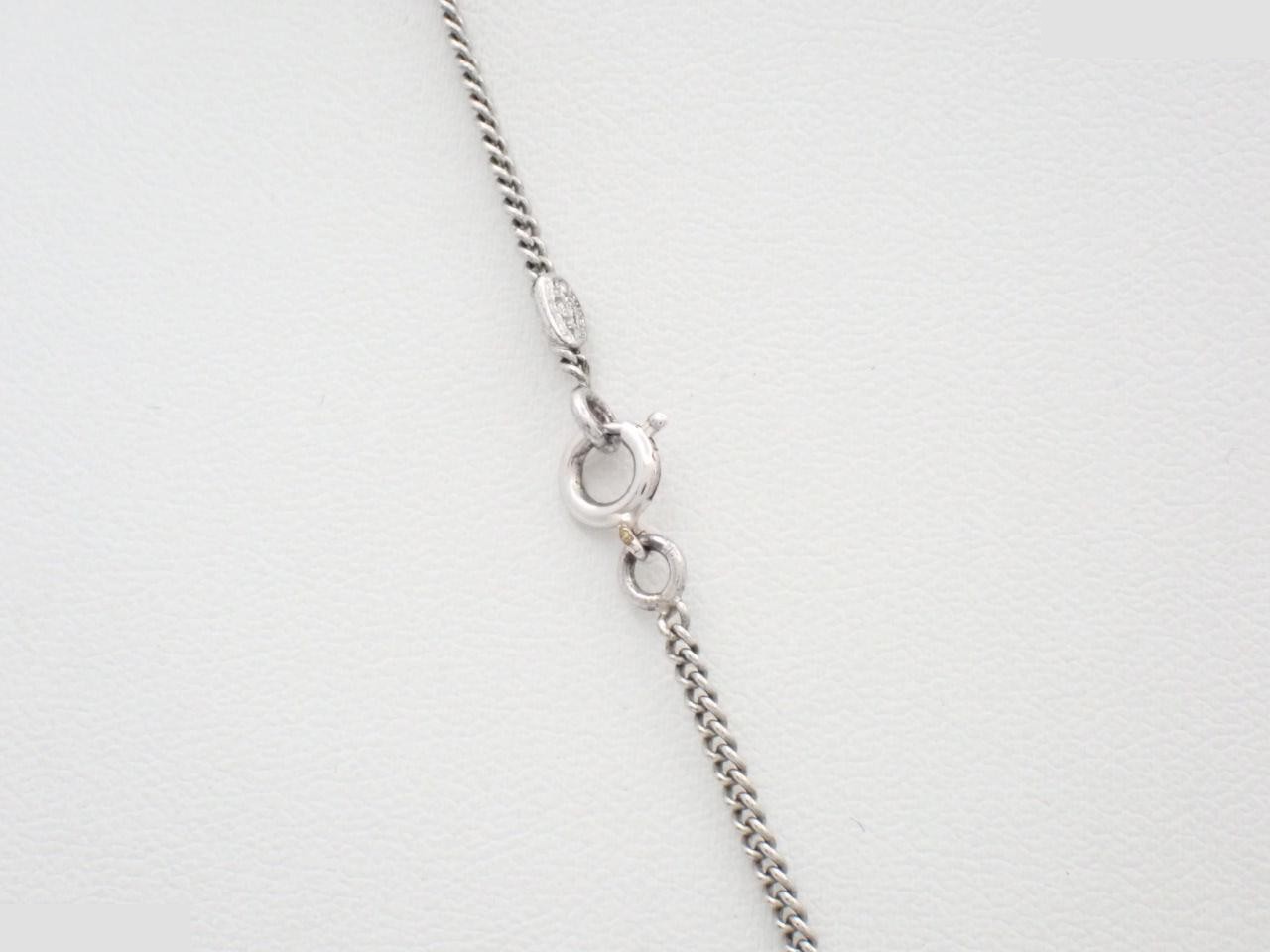 Coco Mark Silver Rhinestone Metal Necklace 07V, Neck circumference approx. 44cm — view 2