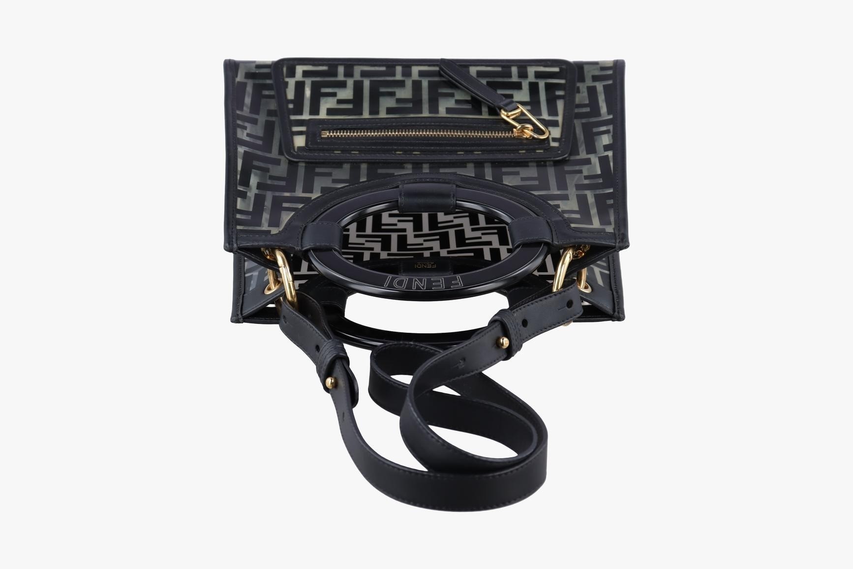 Runaway Shopper Bag, PVC Coated Canvas, Black — view 5