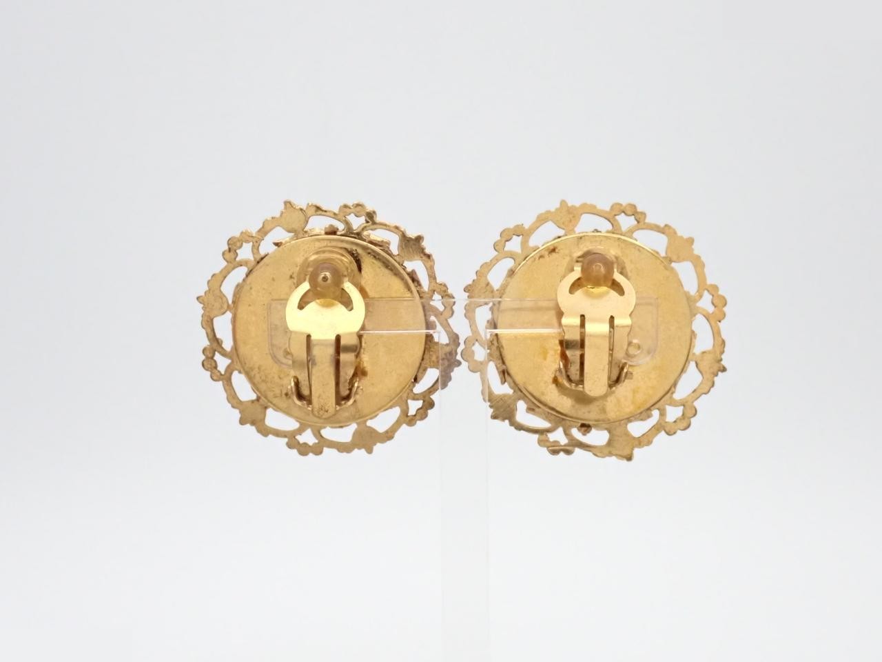 Coco Mark Pearl Earrings, Gold — view 2