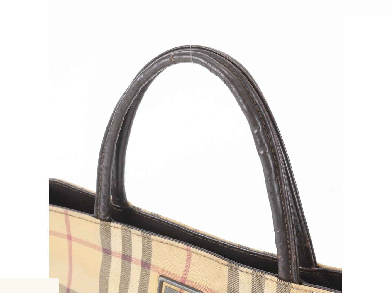 Nova Check Leather Tote Bag — view 2