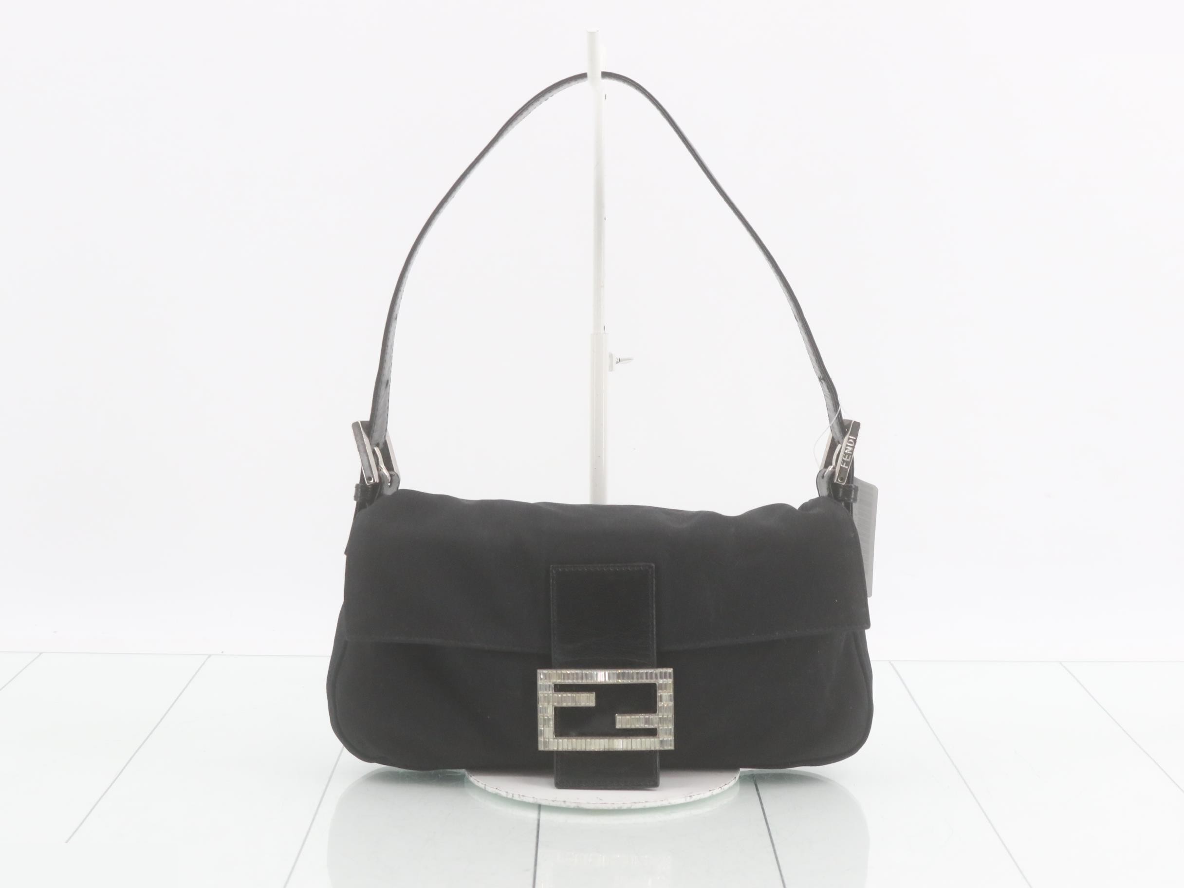 Mamma Bucket Rhinestone Black Shoulder Bag