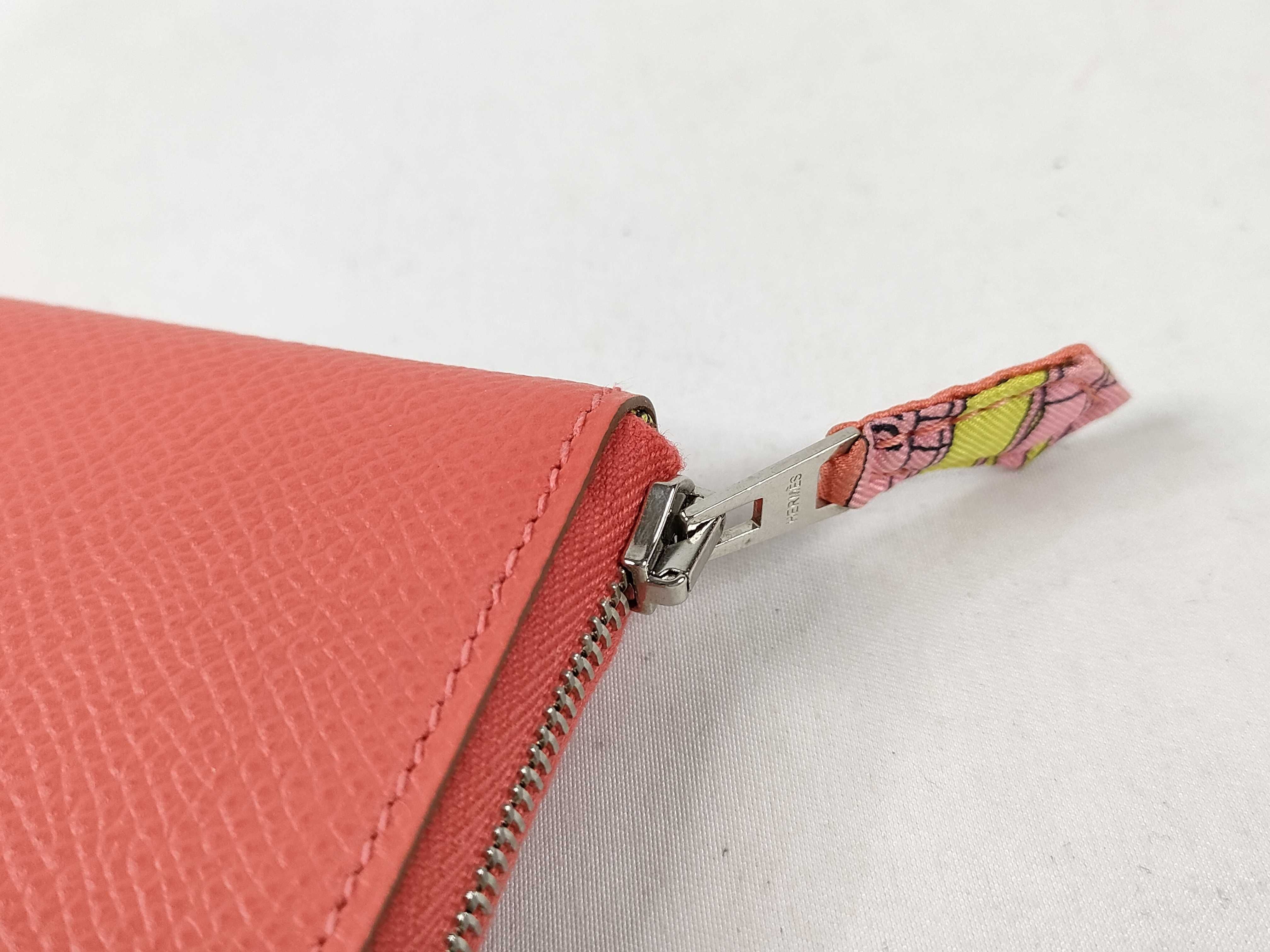 Azap Long Silk In Rose Jaipur Epsom Leather Q Stamp Hermes Unused Wallet — view 7