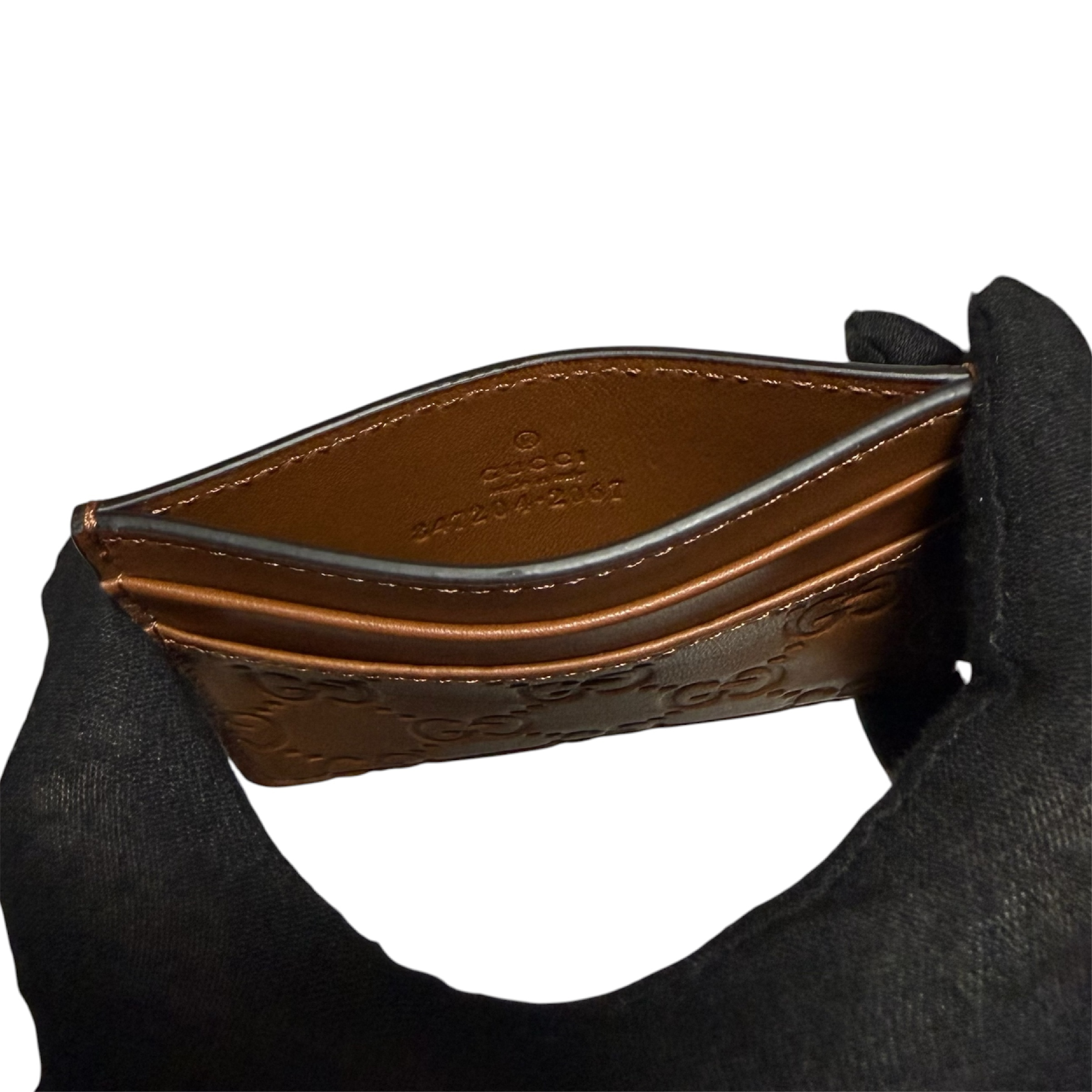 Guccissima Card Case, Camel, Card Case — view 3
