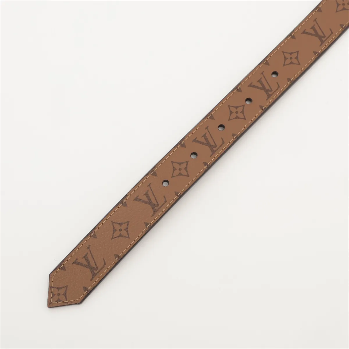 M0203 Ceinture Dauphine 25mm Reversible Belt JJ4119, size 90, PVC x Leather, Black x Brown. Features: — view 3