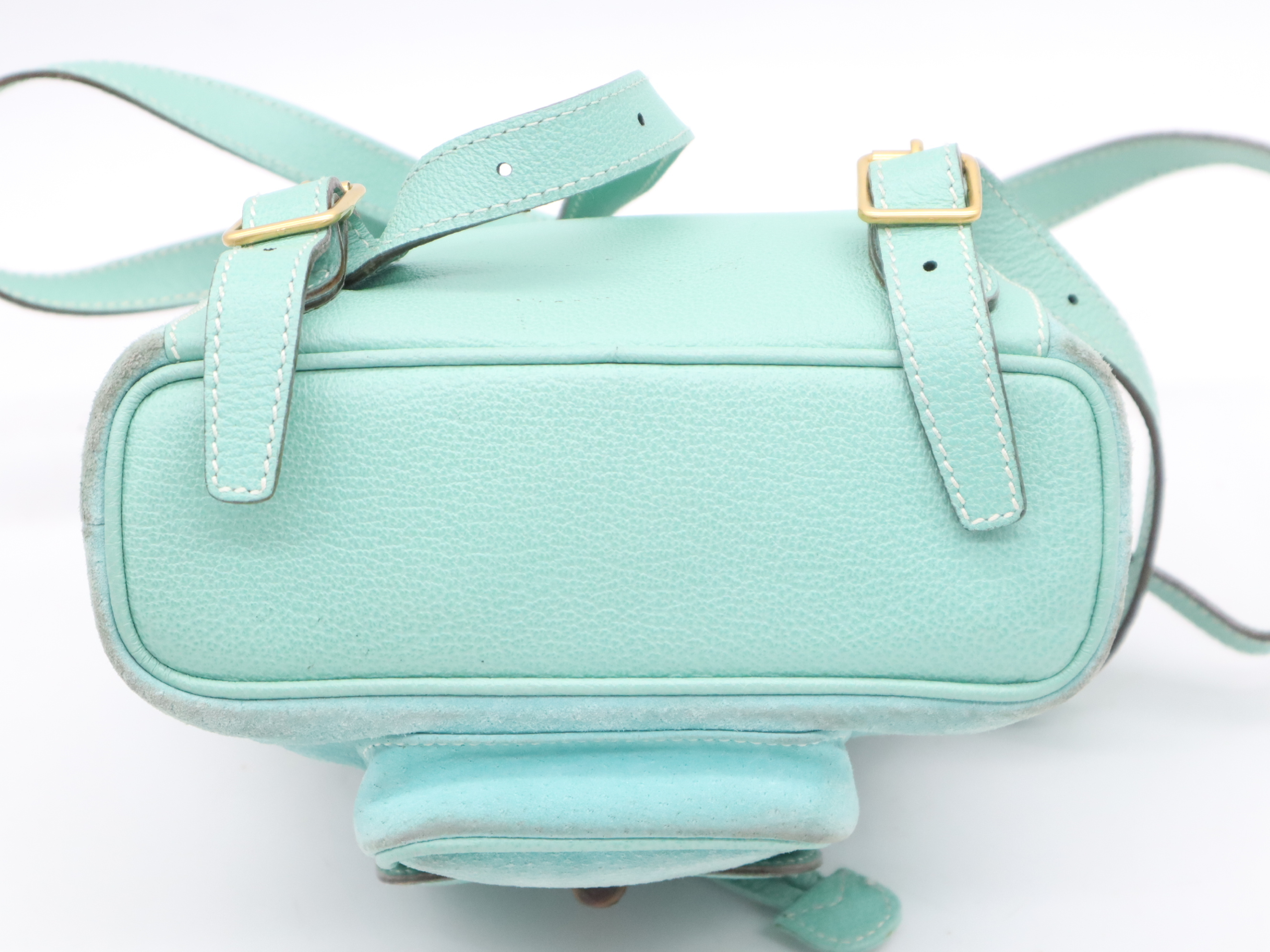 003・1998・0030 Suede Bamboo Backpack, Mint Green, with Dust Bag. — view 4