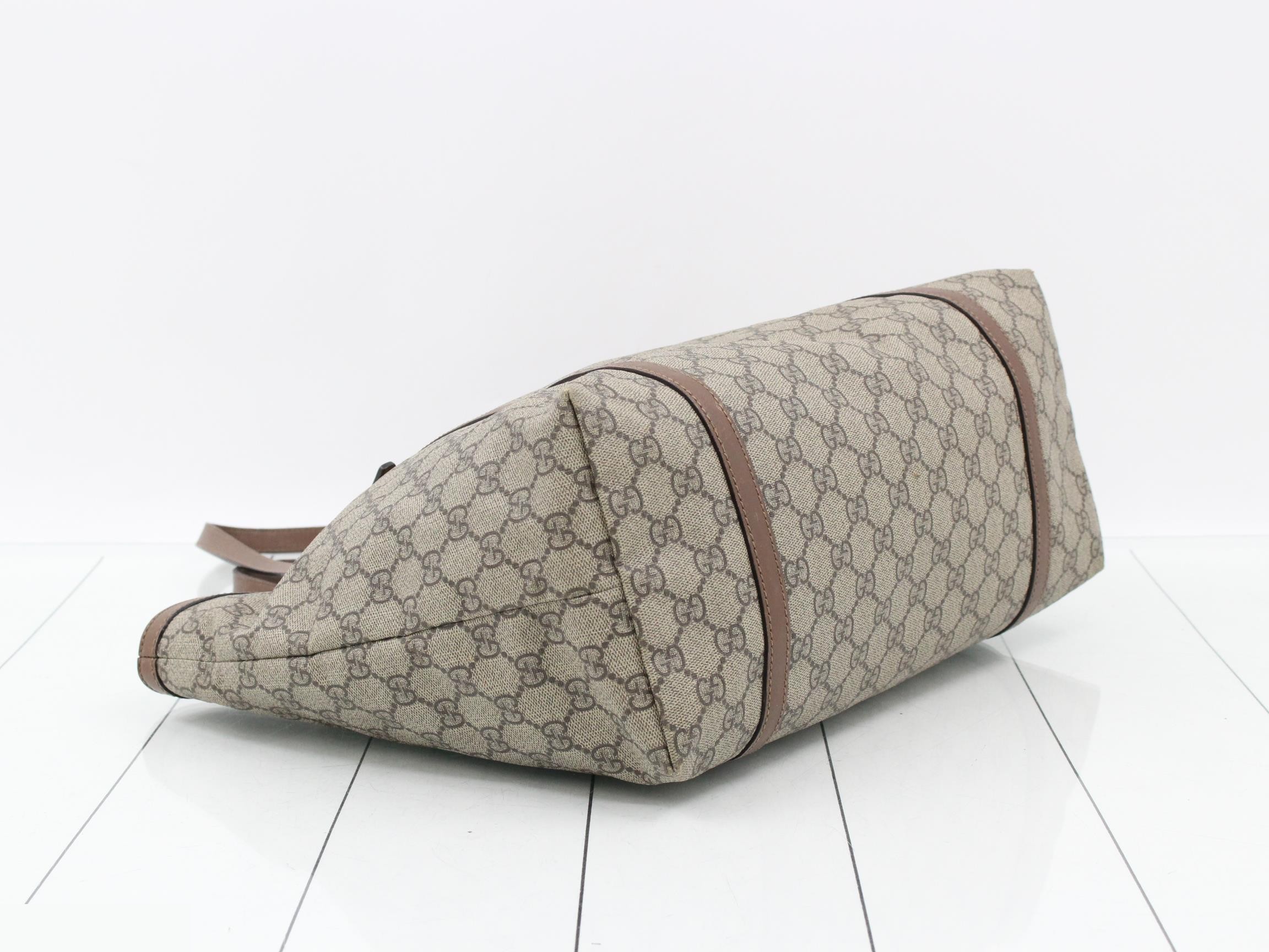 PVC material x leather, GG Plus, brown/beige, gold hardware, includes dust bag. — view 5